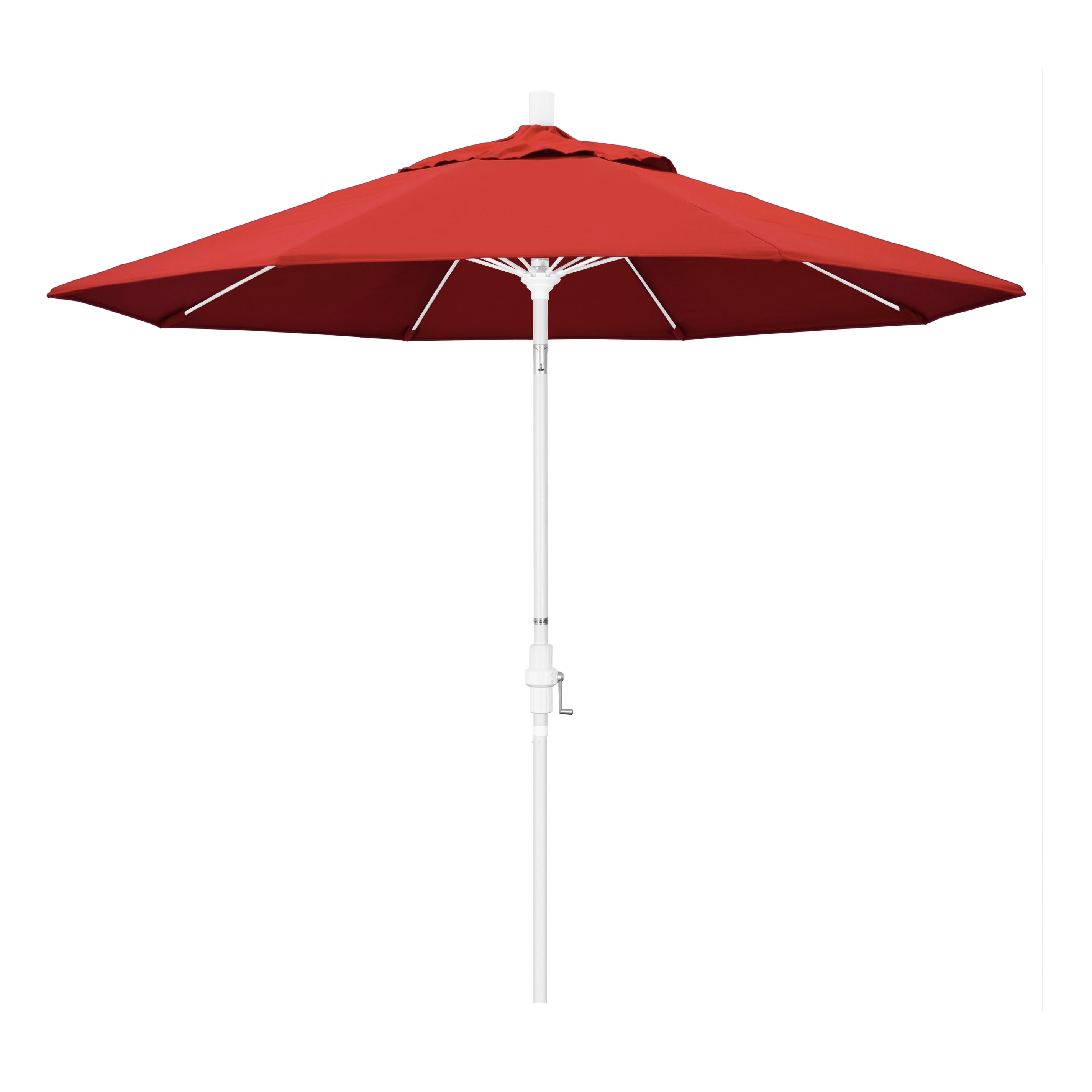 California Umbrella GSCUF908170-5403 9-ft Aluminum Red Auto-tilt Market Patio Umbrella