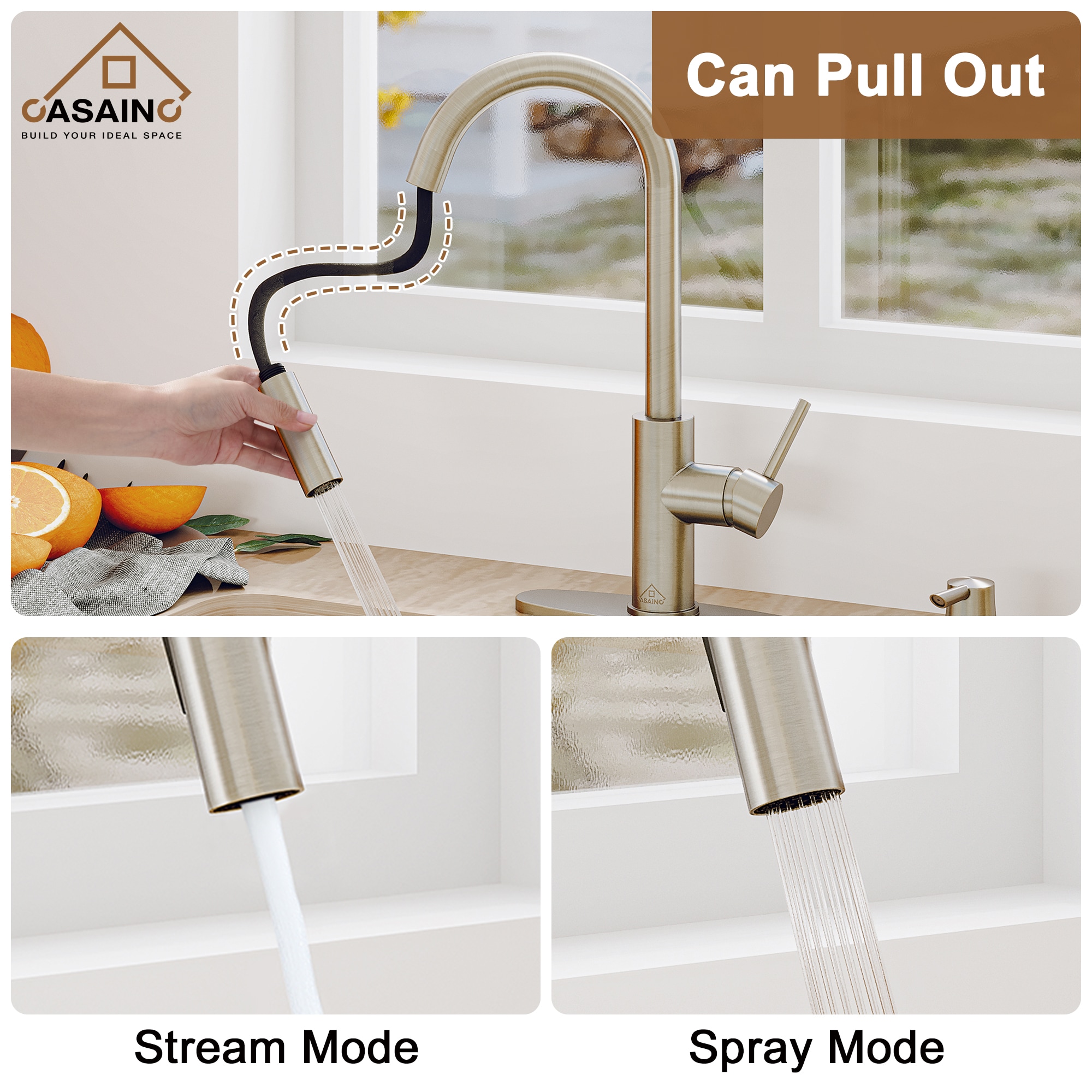 CASAINC CA-W3374-BN Kitchen-Faucets - View #3