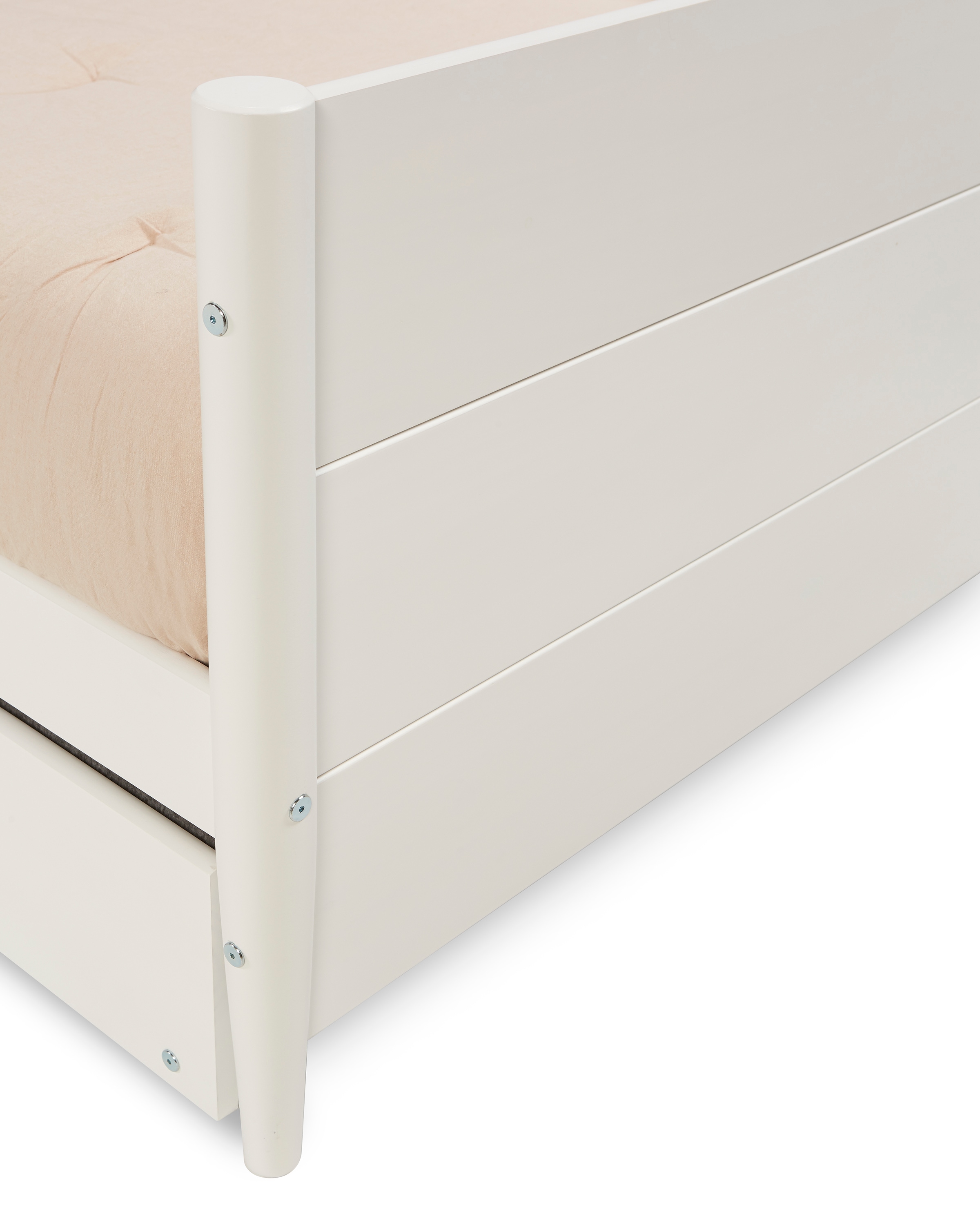 White Twin Wood Daybed with Trundle and Slats