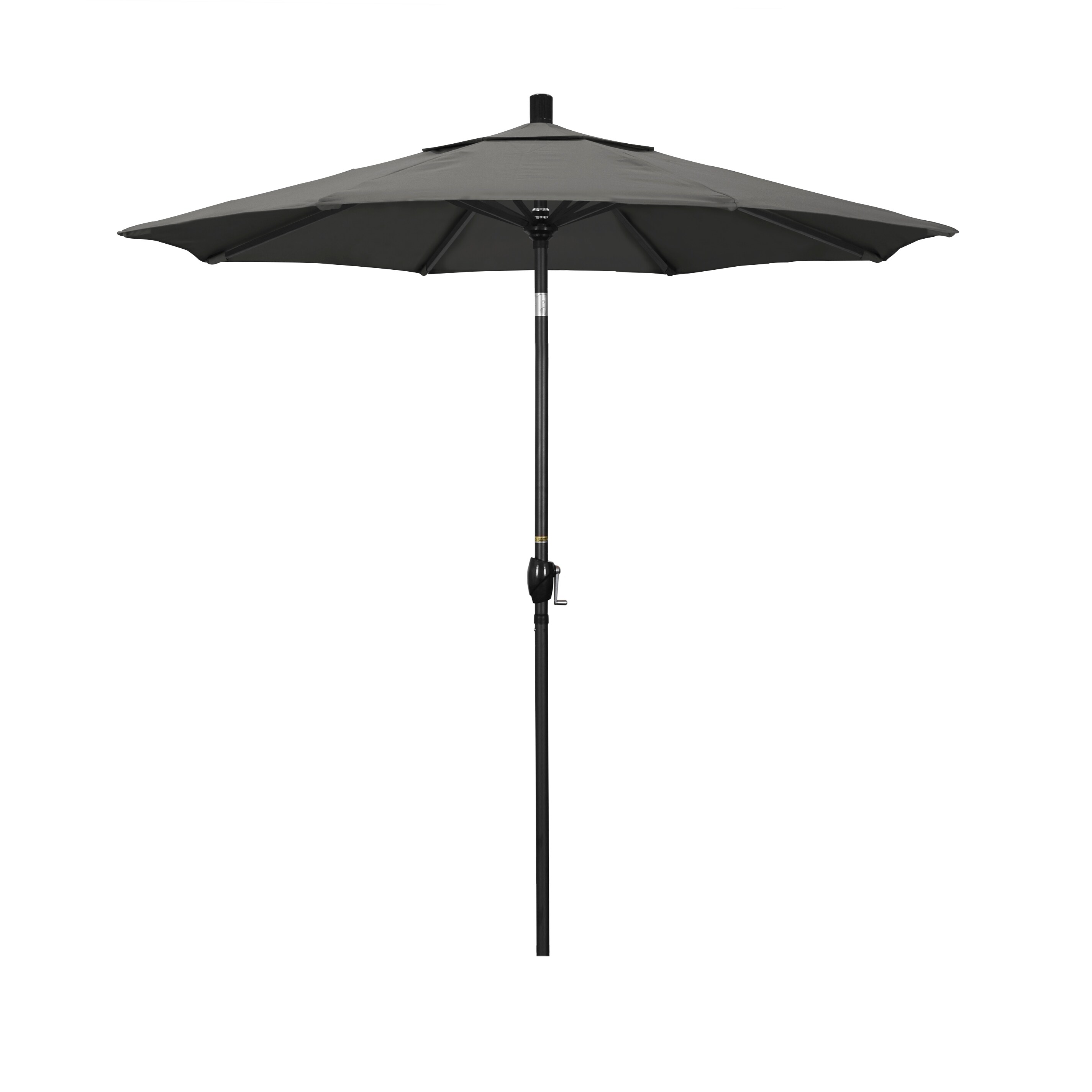California Umbrella GSPT758302-54048 7.5-ft Aluminum Gray Push-button Tilt Market Patio Umbrella