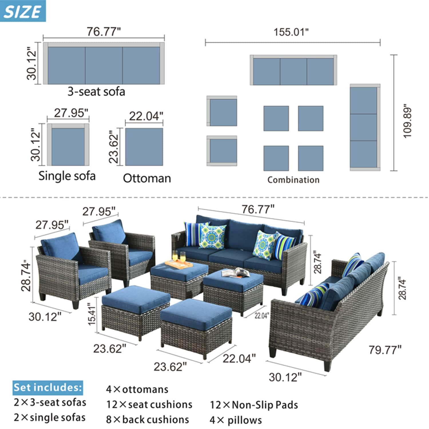 XIZZI XSQ30083 Patio-Conversation-Sets - View #11
