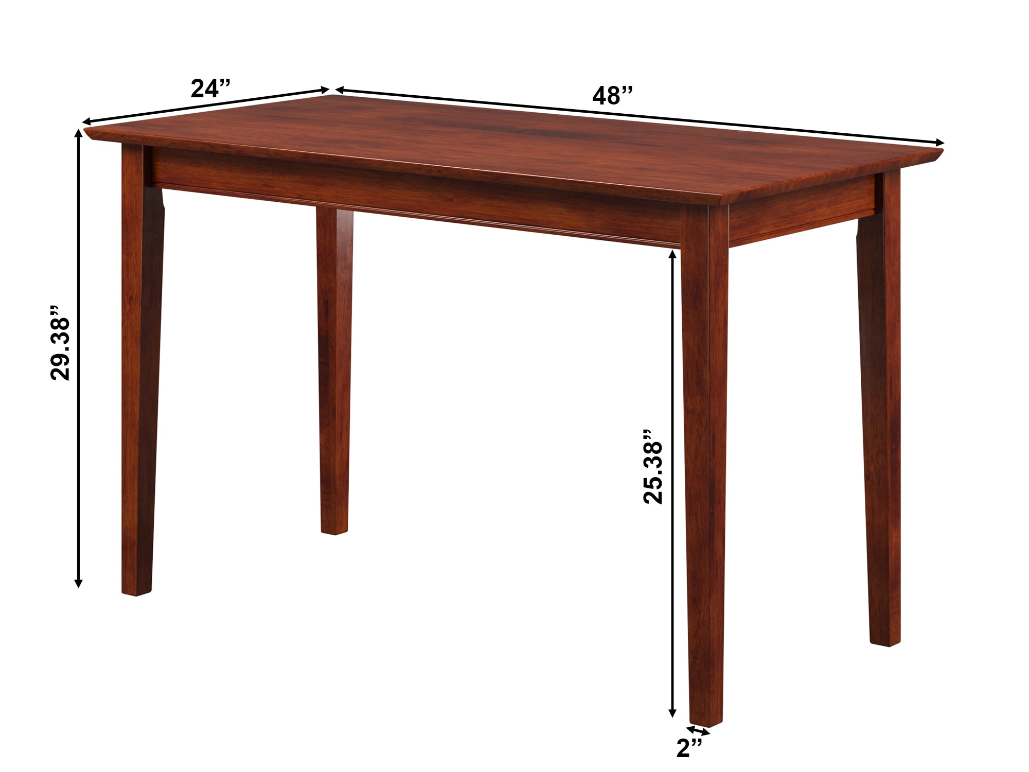 Walnut Brown Solid Wood Writing Desk with Drawer
