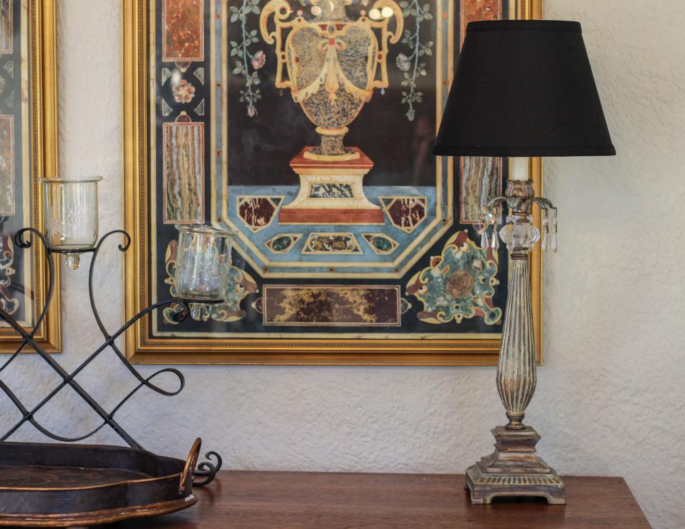 Modern Empire Silk Drum Chandelier Shade in Black and White