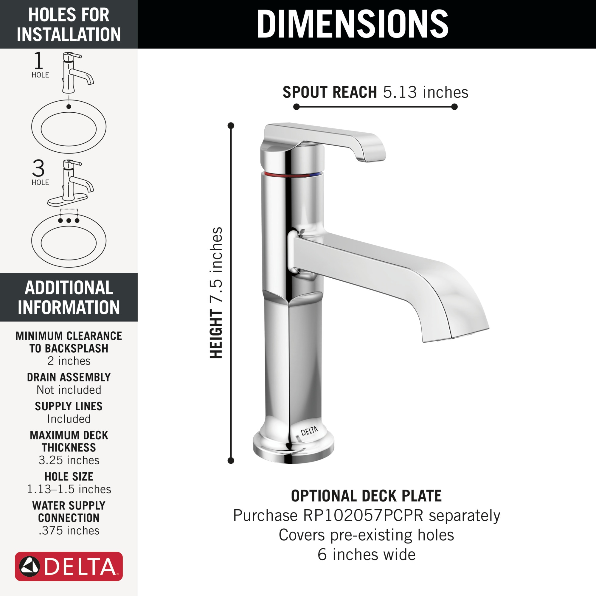 Delta 589-PR-LPU-DST Lavatory-Faucets - View #3