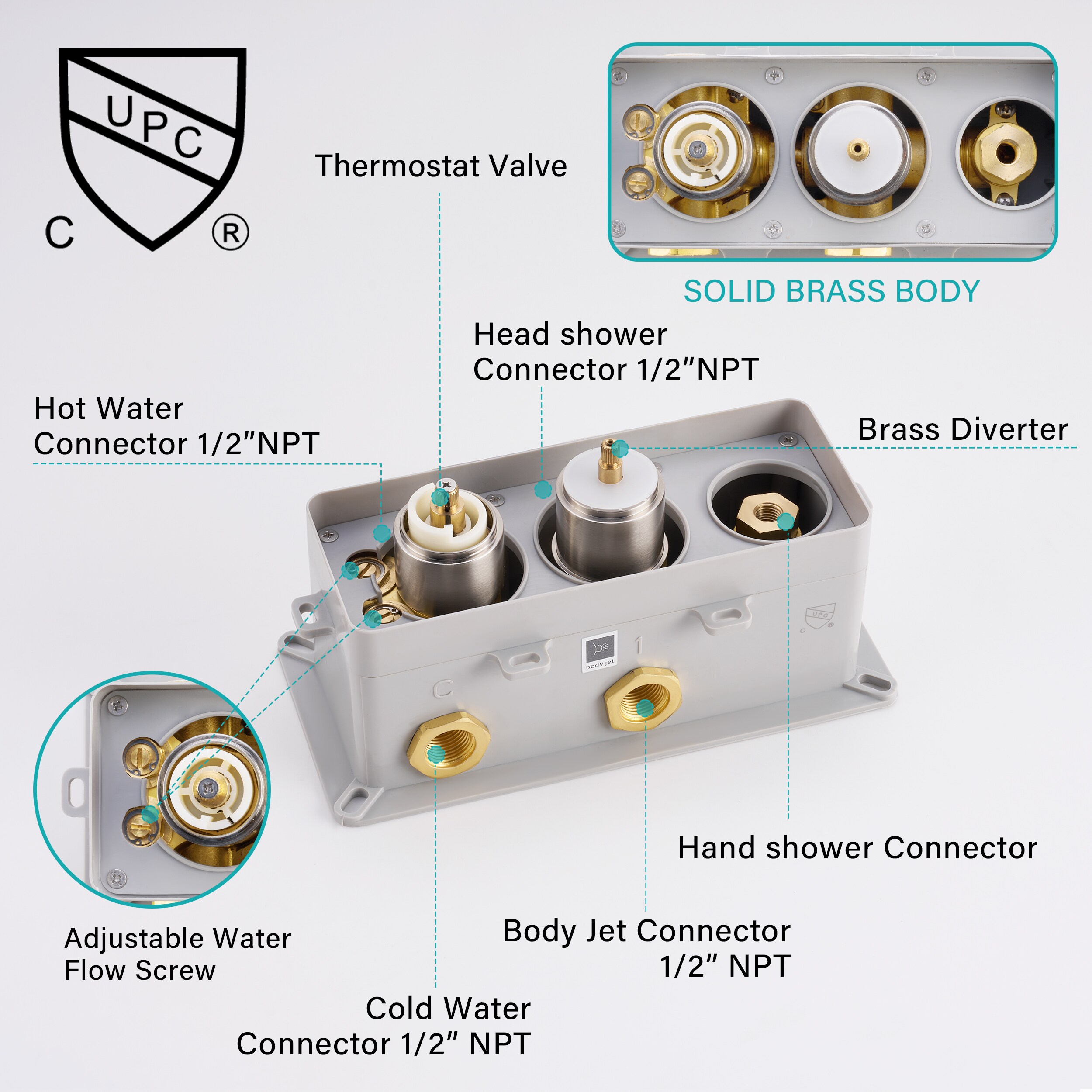 WELLFOR CR-P-WM-2W01BN Showerhead-Bar-Panels - View #10