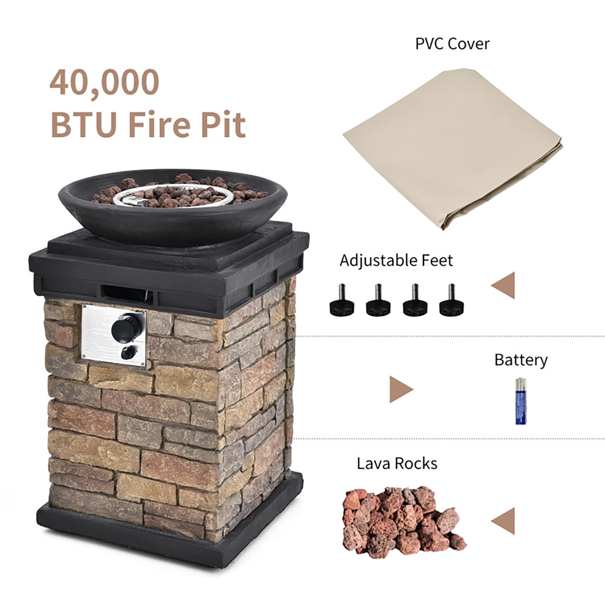 CASAINC WFEHFP-06-B Outdoor-Gas-Firepits - View #10