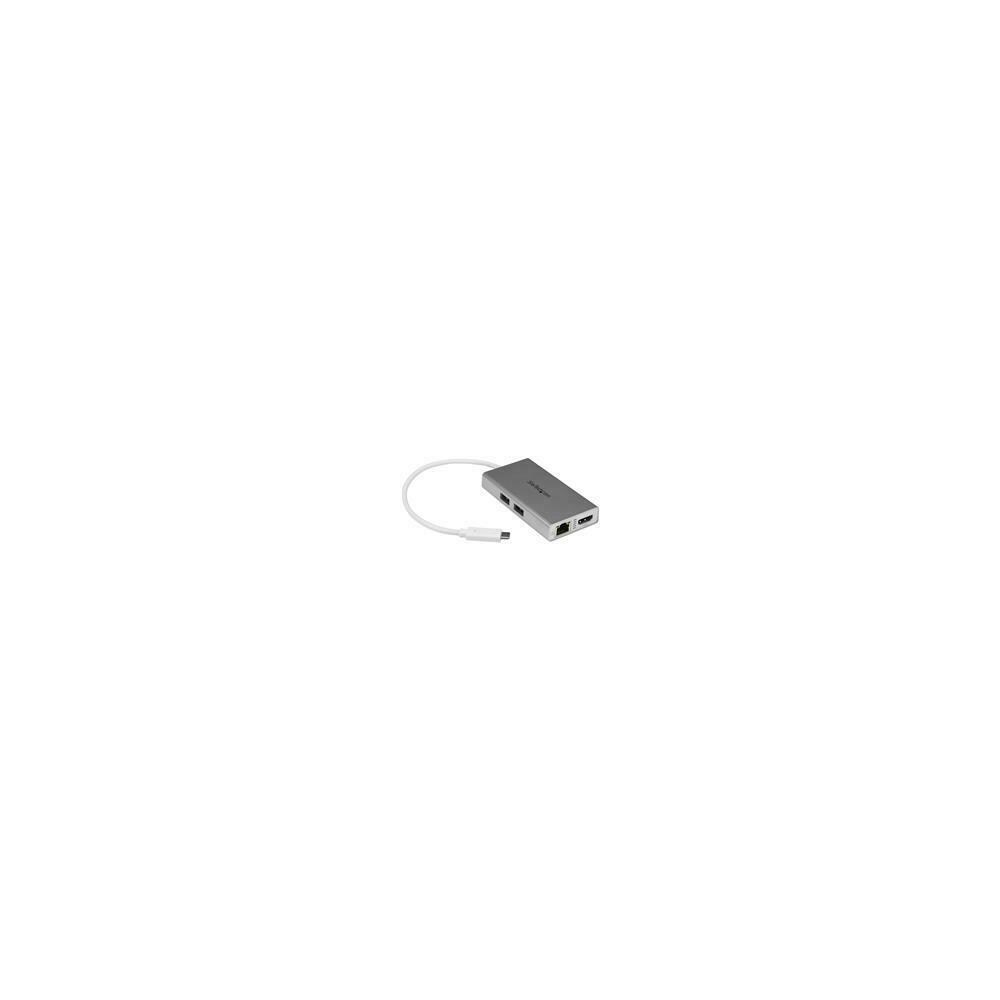 StarTech ISTR34873 Startech DKT30CHPDW USB-C Multiport Adapter for Laptops Power Delivery 4K HDMI USB 3.0- Silver and White