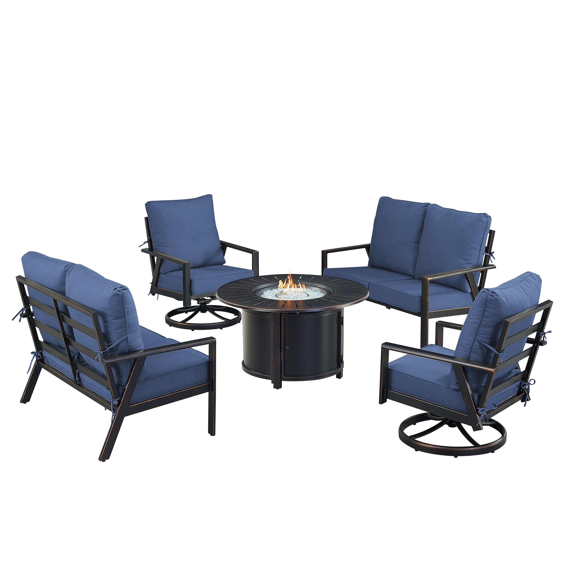 Oakland Living LUX2LS2CHNOBUBLCUIBA Patio-Conversation-Sets - View #2