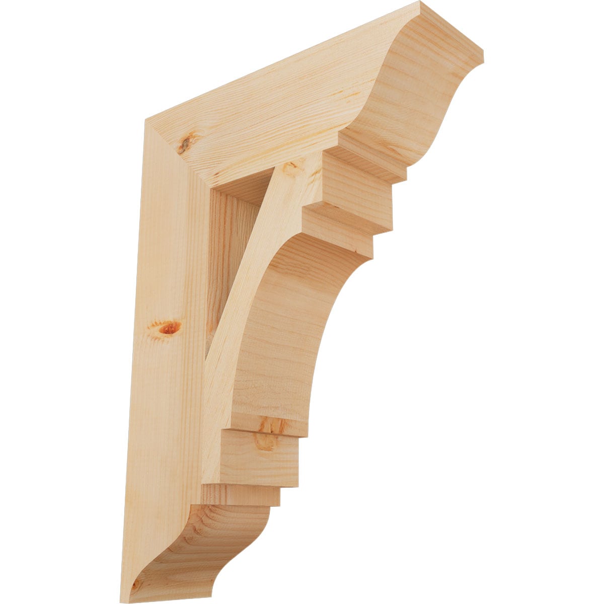 Ekena Millwork BKT06X20X28MRC01SDF Merced traditional smooth 5-1/2-in x 20-in x 28-in Douglas fir Brown Wood Standard bracket