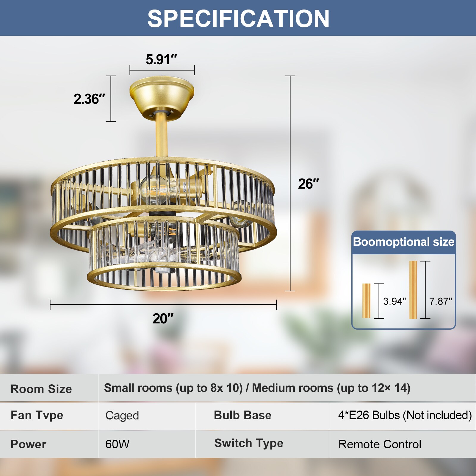 Dovanpaul 238-20B-GD Ceiling-Fans - View #4