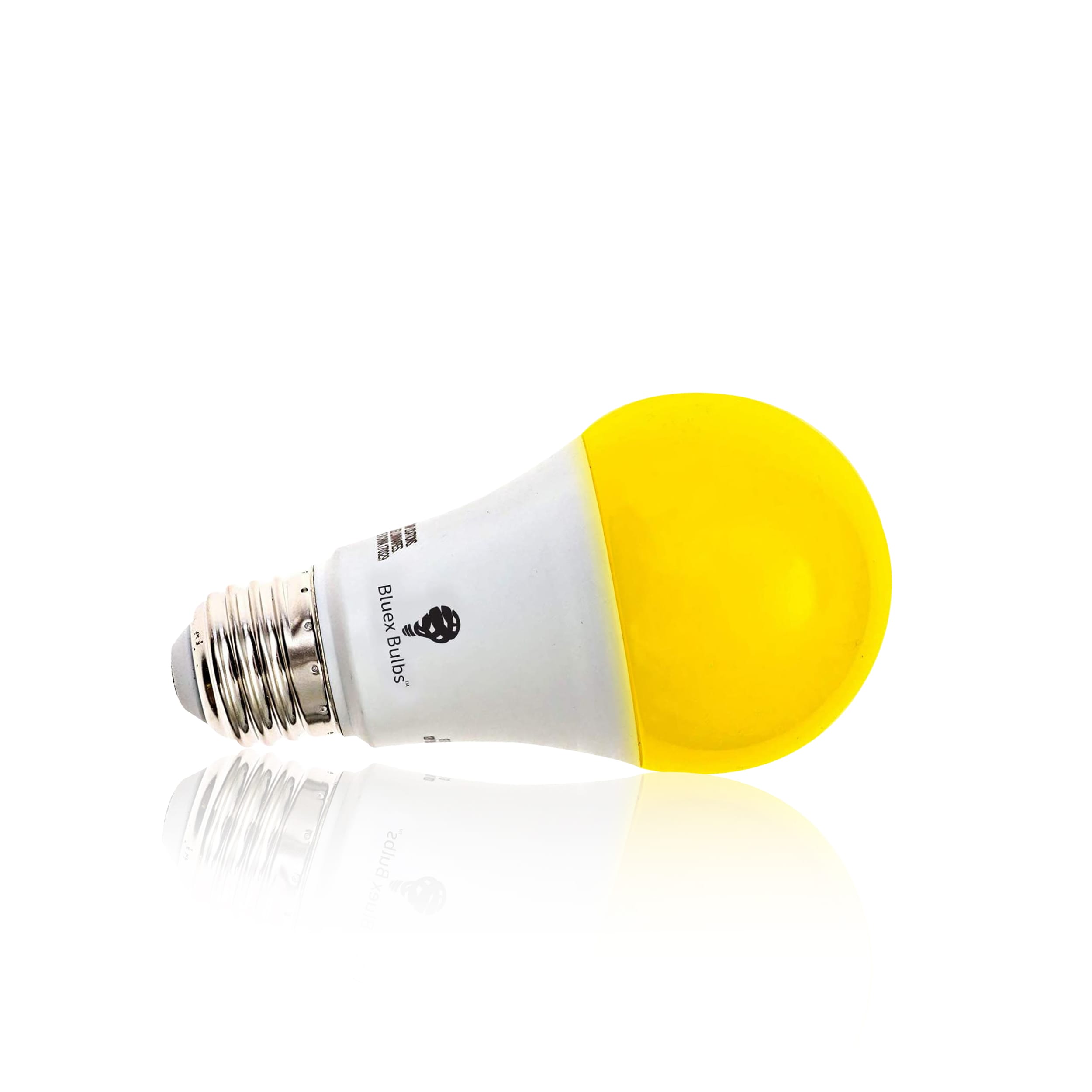 BlueX - Paquete de 2 bombillas LED amarillas ámbar A19, sin luz azul, para  exteriores, 650 lúmenes, 120 V, E26, base media, LED de 9.5 vatios