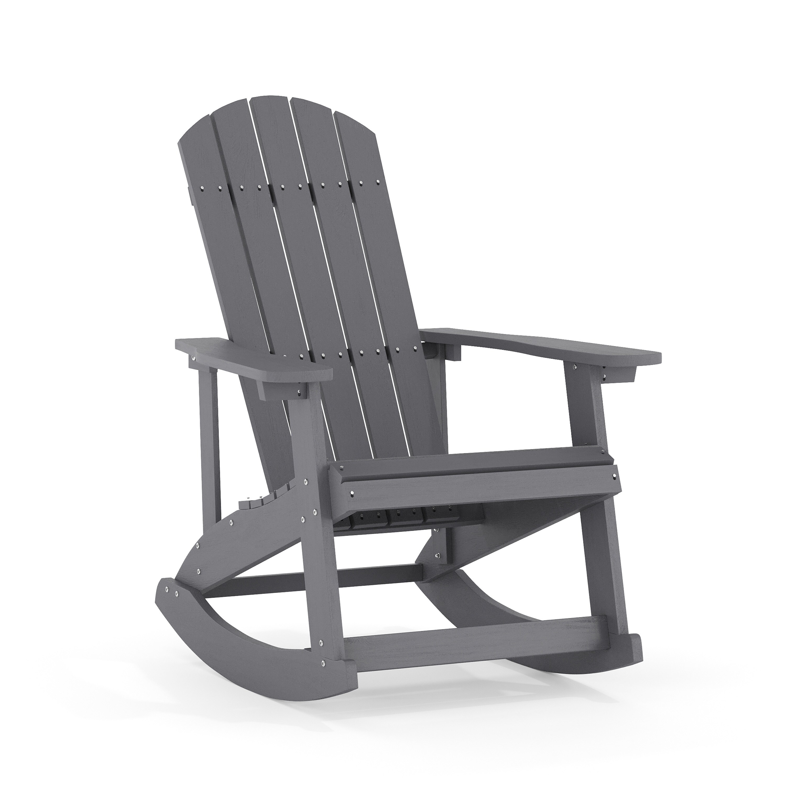 Flash Furniture 840196338279 Savannah Silver Resin Frame Rocking Chair with Slat Seat