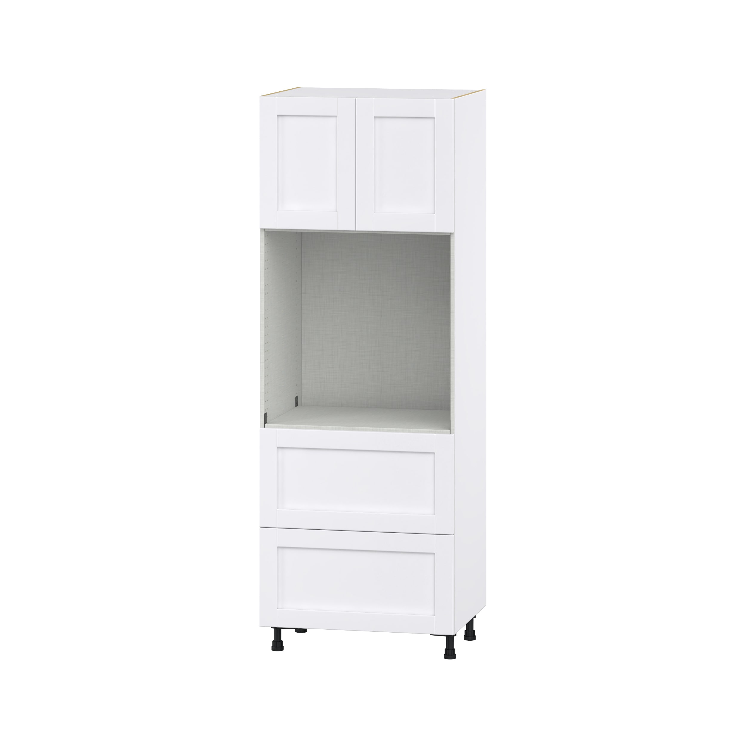 Hugo&Borg DSTO2D3084.5-RM Rosemont 30-in W x 84.5-in H x 24-in D Glacier White 2 -Drawers Single oven Base Fully assembled Cabinet (Flat Panel Shaker)
