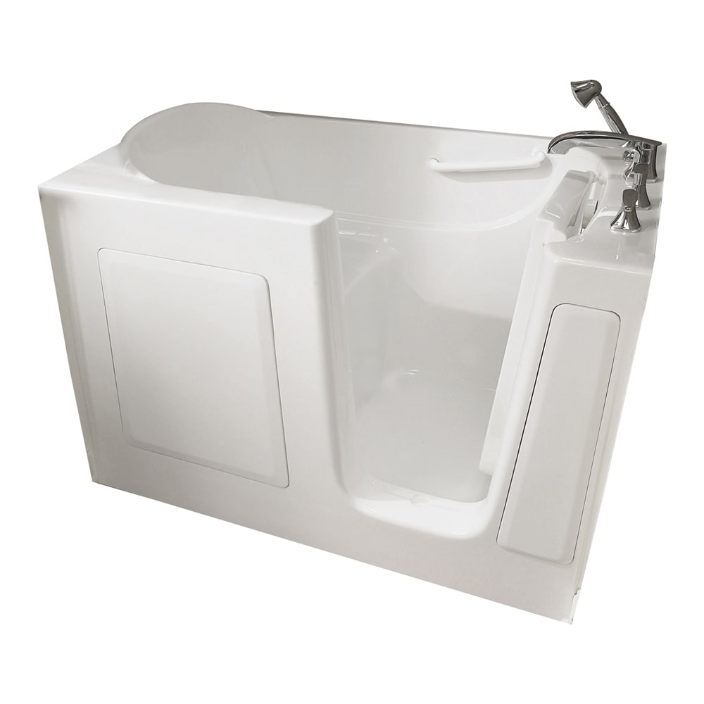 American Standard Walk-In Baths 2848.100.SRW 28-in x 48-in White Gel-coated Fiberglass Soaking Bathtub with Drain (Right Drain)