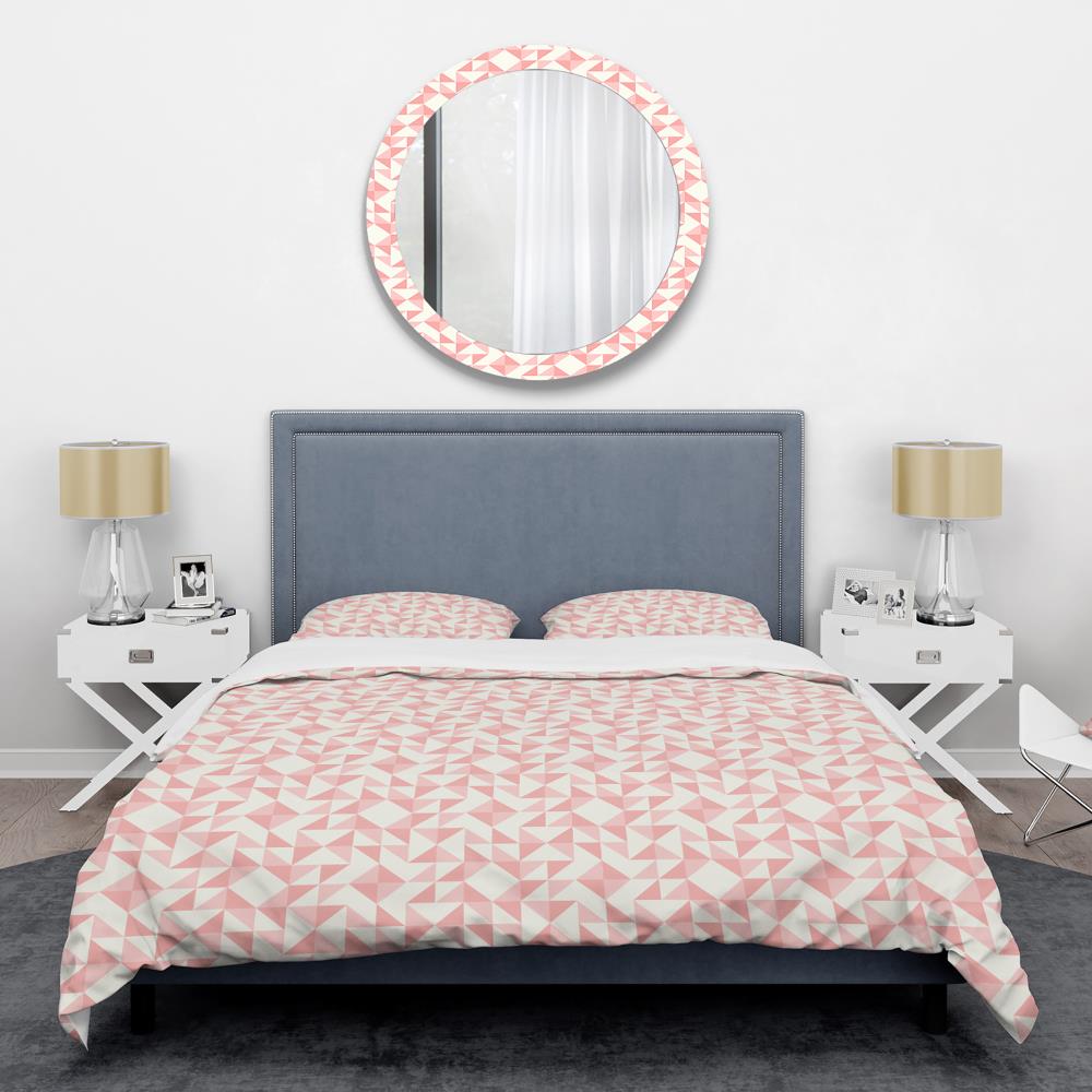 Designart BED24140-K 3 -Piece Pink King Duvet cover Set
