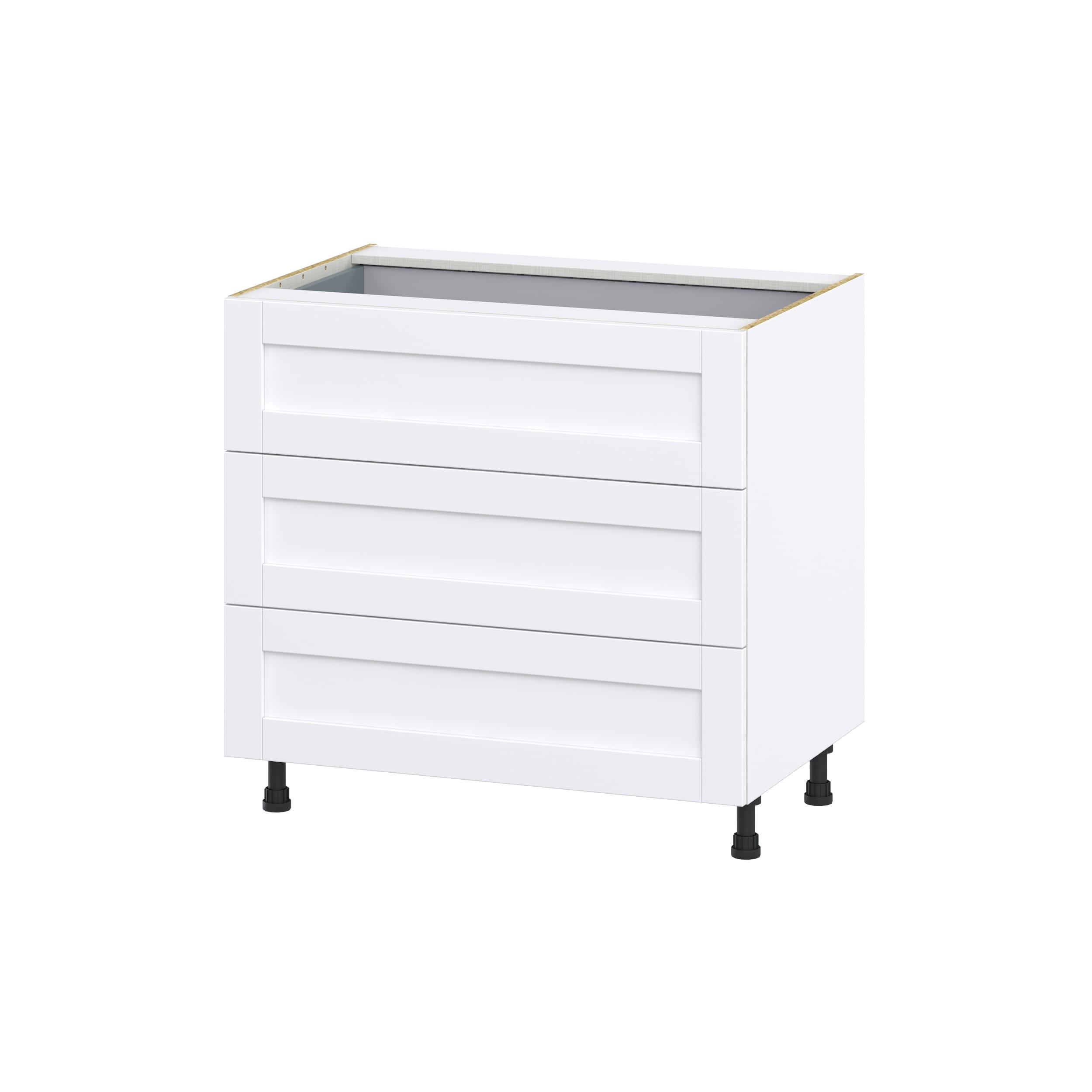Hugo&Borg Rosemont 15-in W x 34.5-in H x 25-in D Glacier White 3-Drawer Base Fully Assembled Cabinet