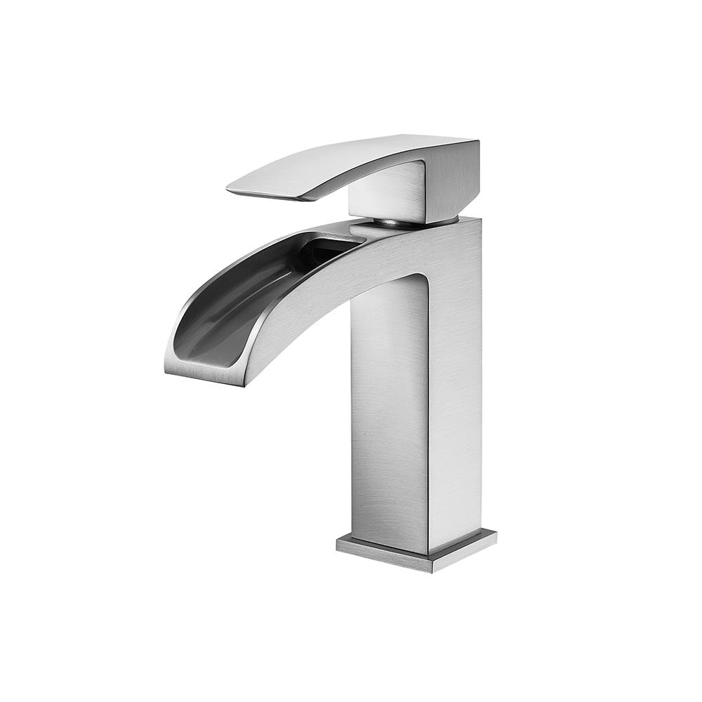 Vinnova 102111-BAF-SN Liberty Polished brushed-nickel Single hole 1-handle Waterfall Commercial/Residential Handle Bathroom Sink Faucet