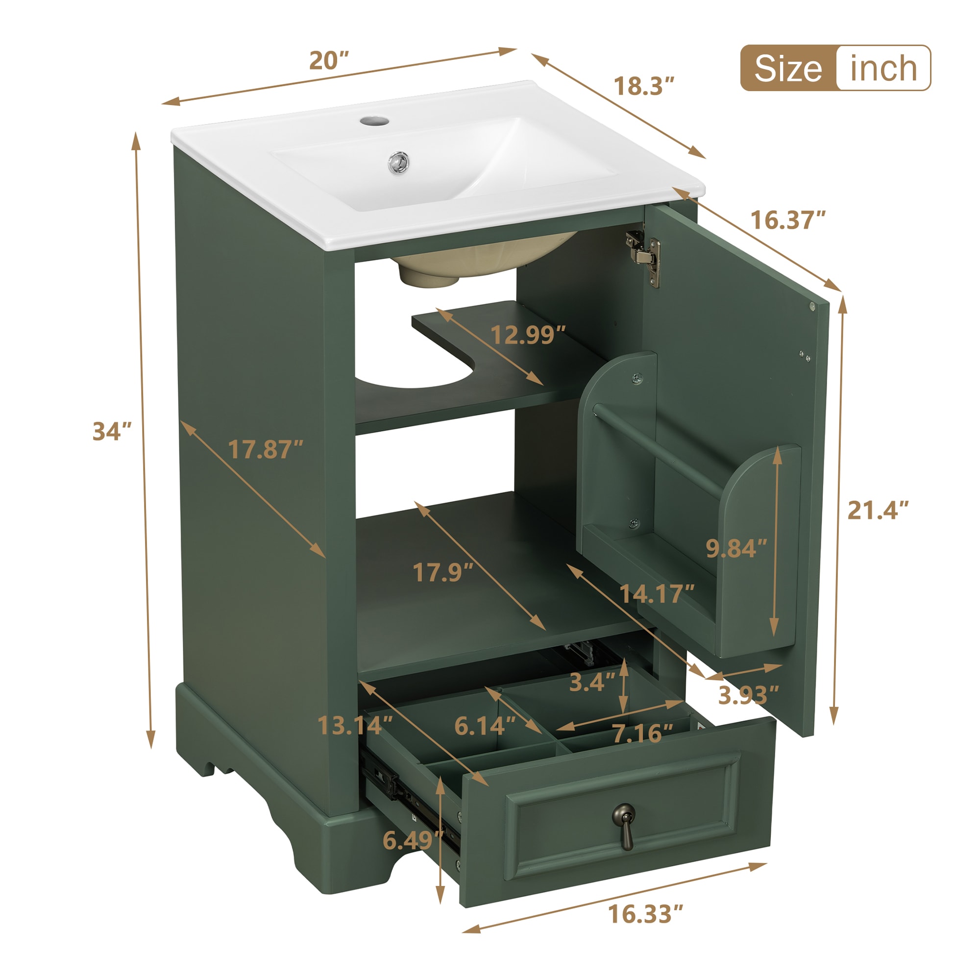Qualler QDV729505F Bath-Vanity-Combo - View #13