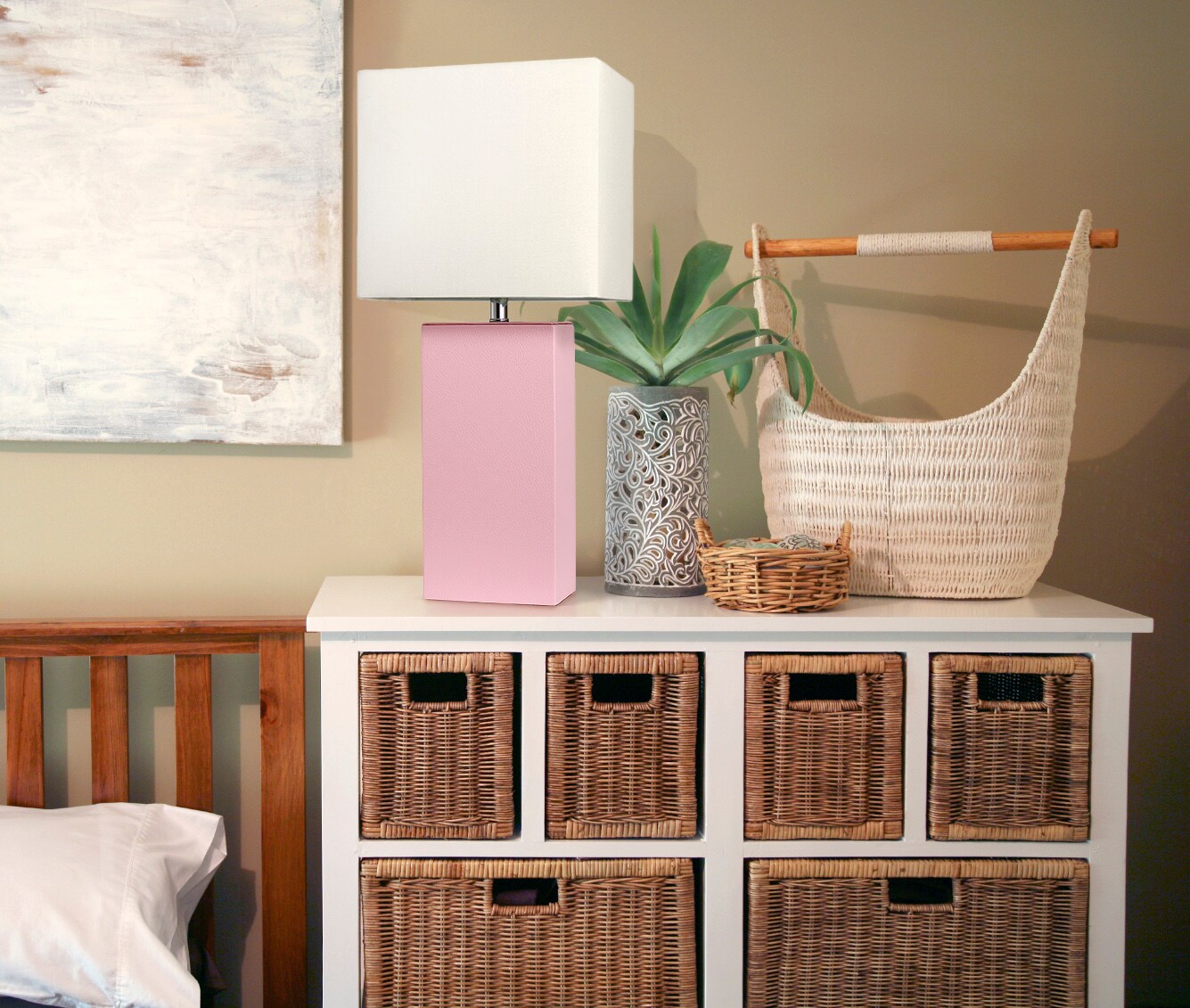 Elegant Designs LT1025-PNK Monaco Avenue 21-in Pink LED Table Lamp with Fabric Shade