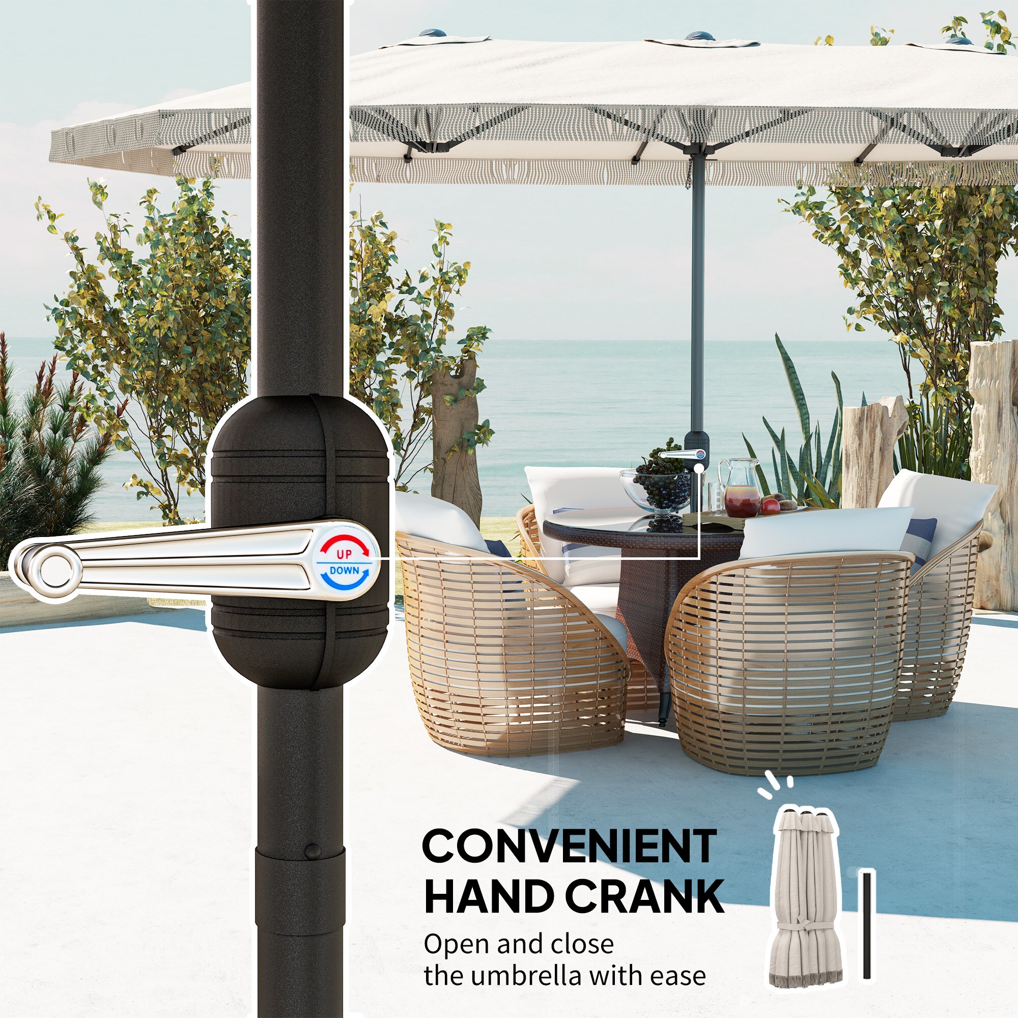 Outsunny 84D-337V00CW Umbrellas-2 - View #7