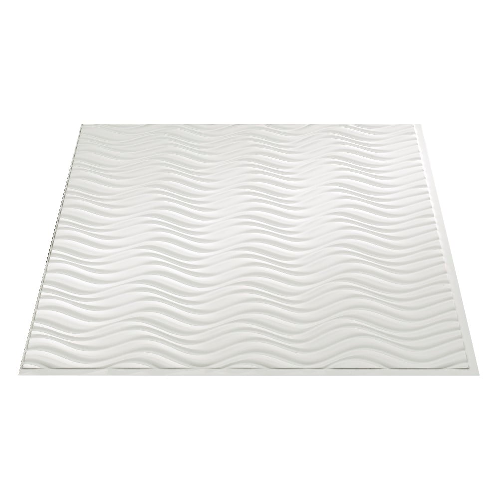 Fasade G76-01 24-in x 24-in Current Horizontal Matte White PVC Surface-mount Ceiling Tile (1-Pack, 4-sq ft / Case)