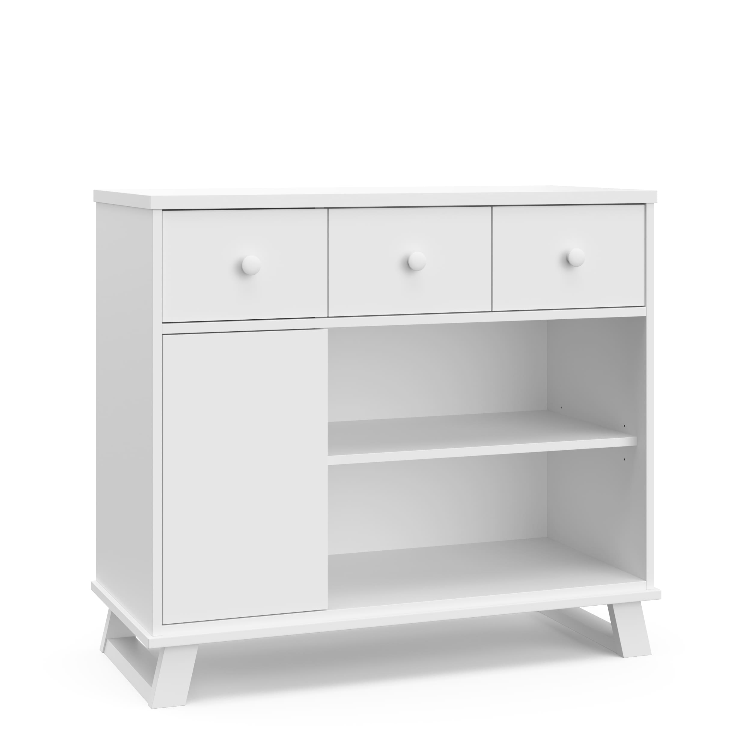 White Modern Nursery Changing Table Dresser with Drawers