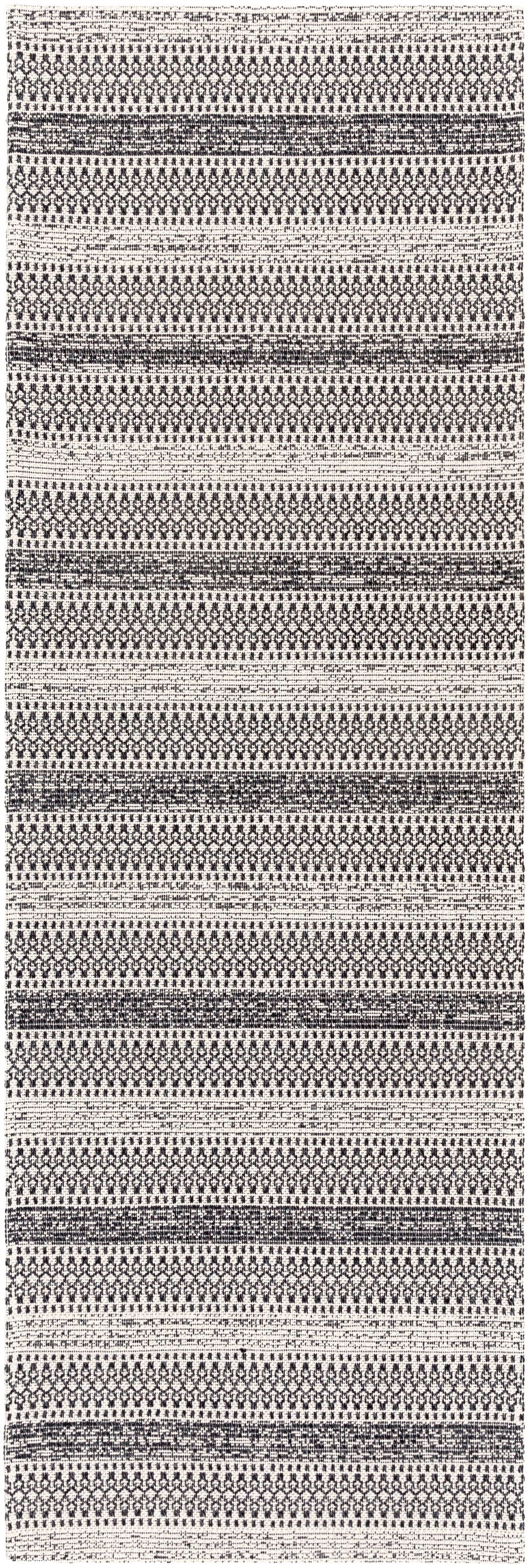 Livabliss LCS2310-2773 La Casa 3 x 8 (ft) Cotton Black Rectangular Indoor Medallion Global Area rug