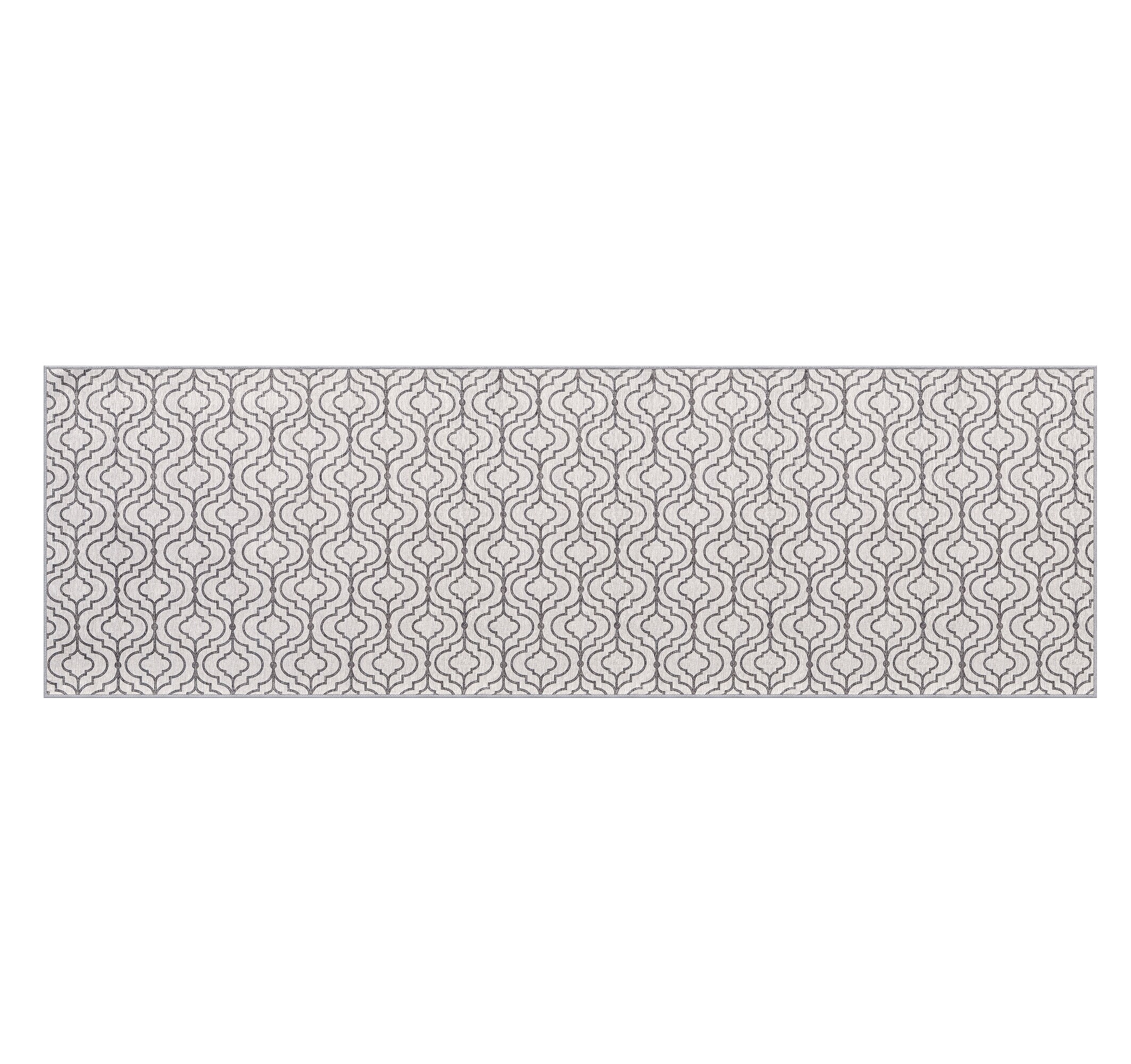 GelPro 107-1-2476-M3SG NeverMove Monaco 2 x 6 Subtle Grey Indoor Trellis Moroccan Machine Washable Runner Rug