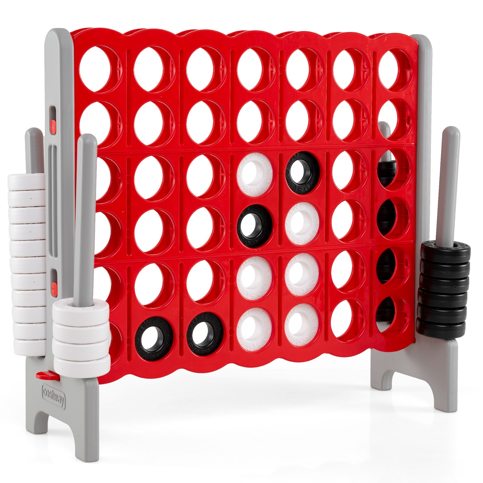 Costway  Jumbo 4-to-Score 4 in A Row Giant Game Set Outdoor Indoor Adults Kids Family Fun