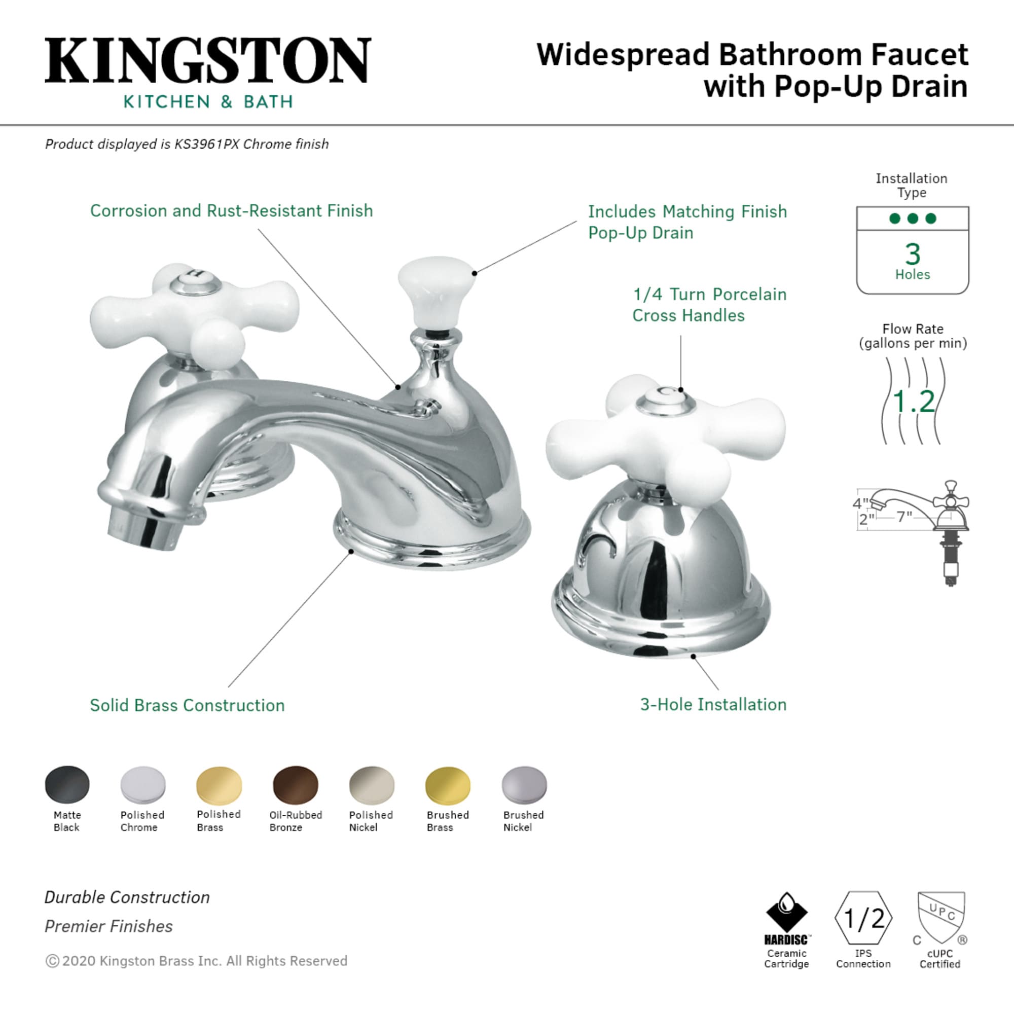 Elements of Design ES3961PX Lavatory-Faucets - View #3