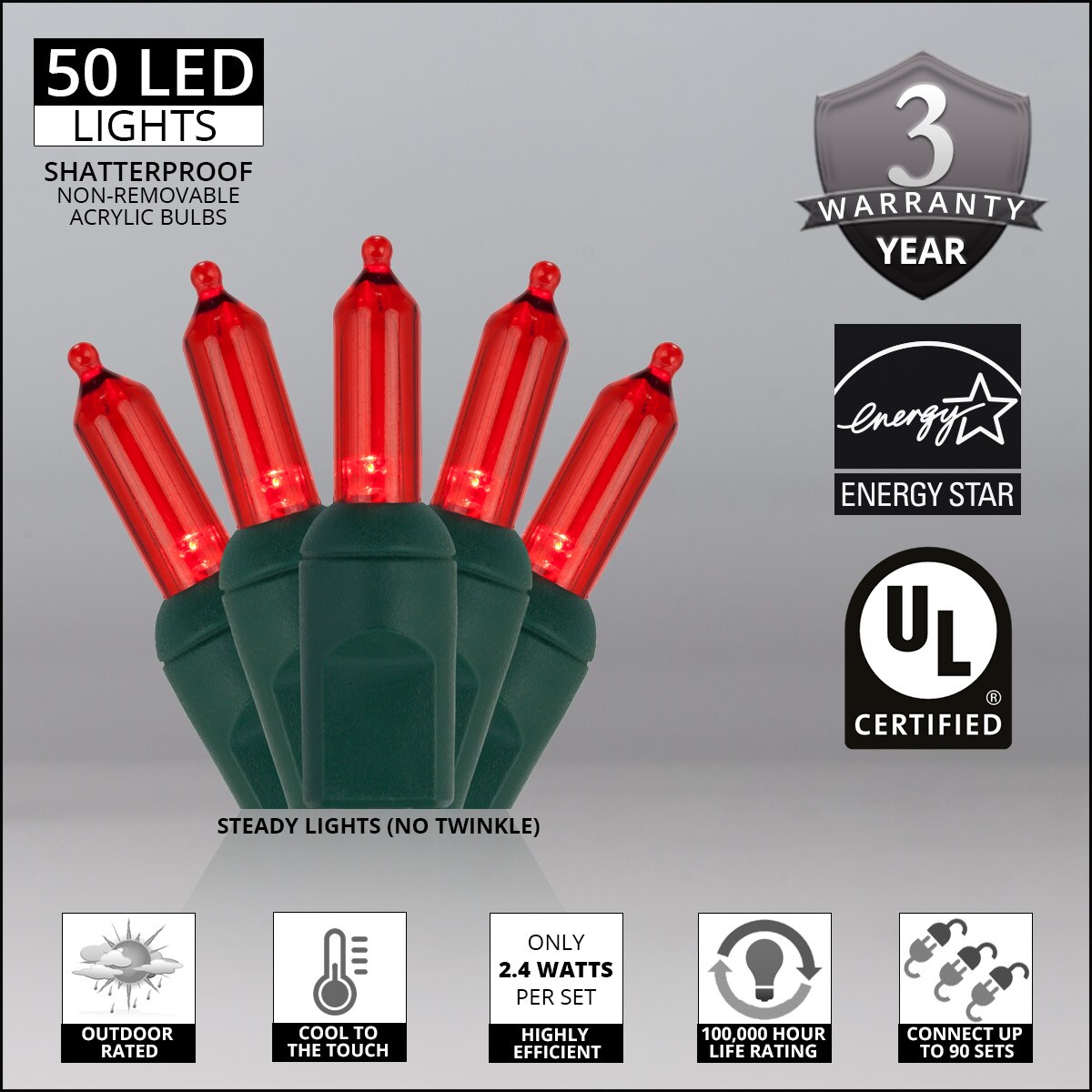 Wintergreen Lighting 83384 Christmas-String-Lights - View #3