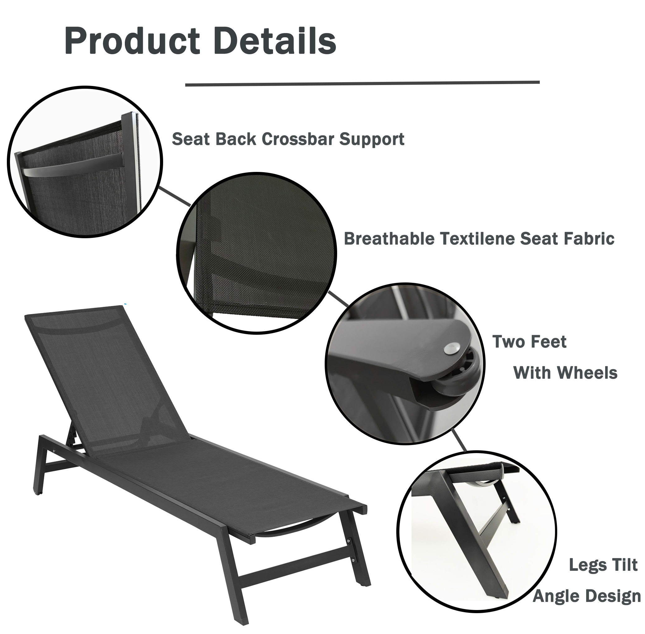 outdoor lounge chair with lumbar support