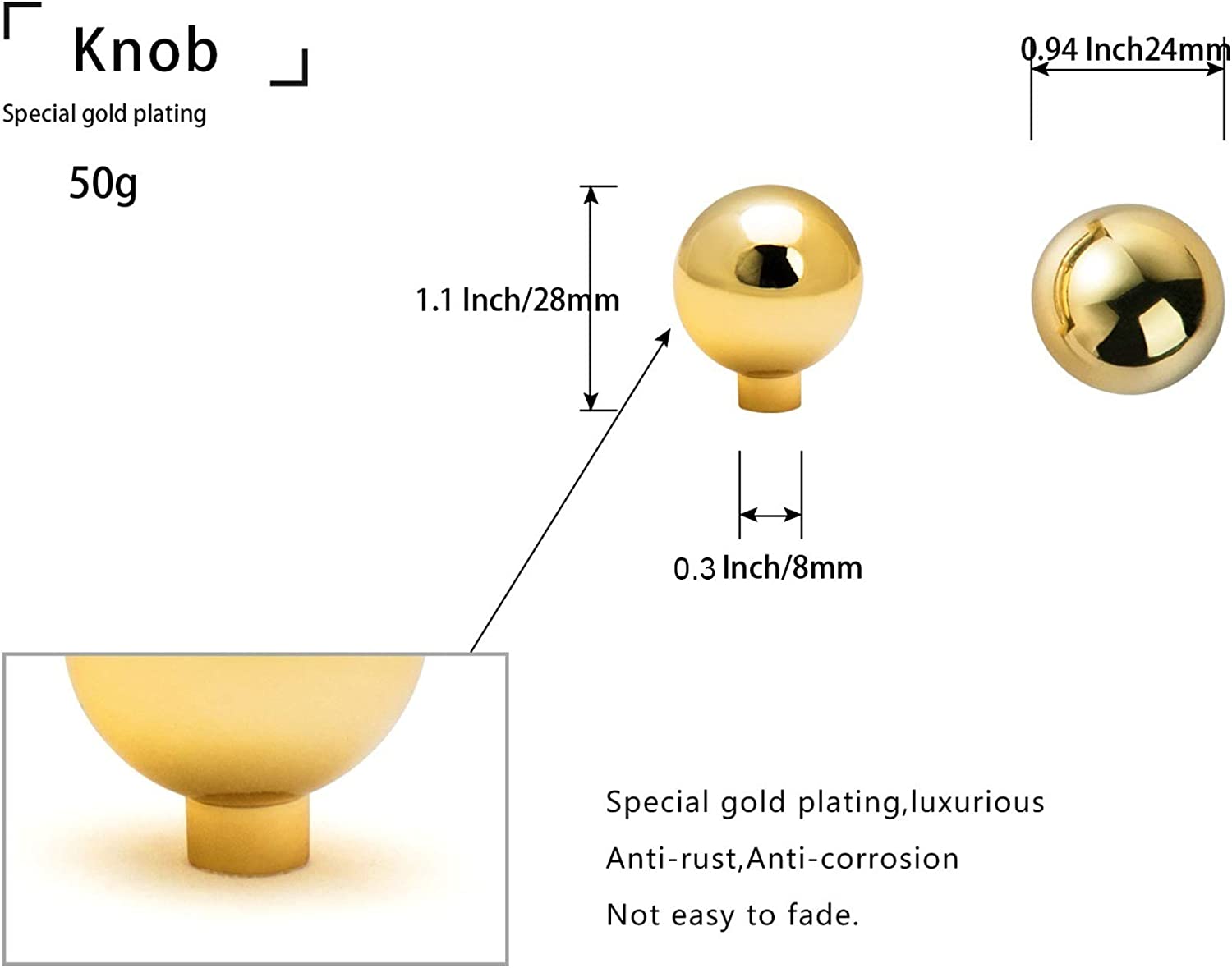 Miaokesen 052JIN-DK Cabinet-Knobs - View #2