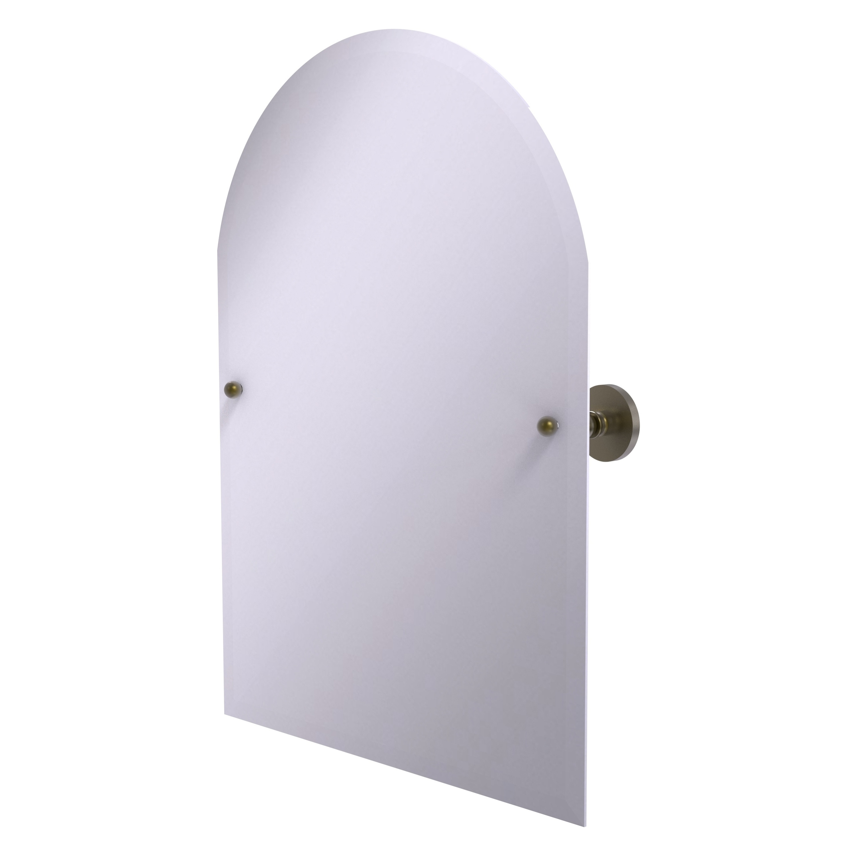 Allied Brass P1094-ABR Prestige Skyline 21-Inches x 26-Inches Beveled Frameless Arch Tilting Bathroom Vanity Mirror ( Antique Brass )