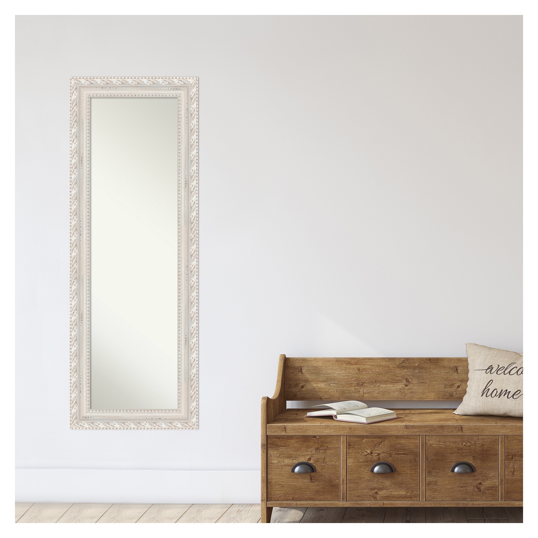 20"x54" Non-Beveled Opera Wood Door Mirror, Wall-Mountable - Amanti Art