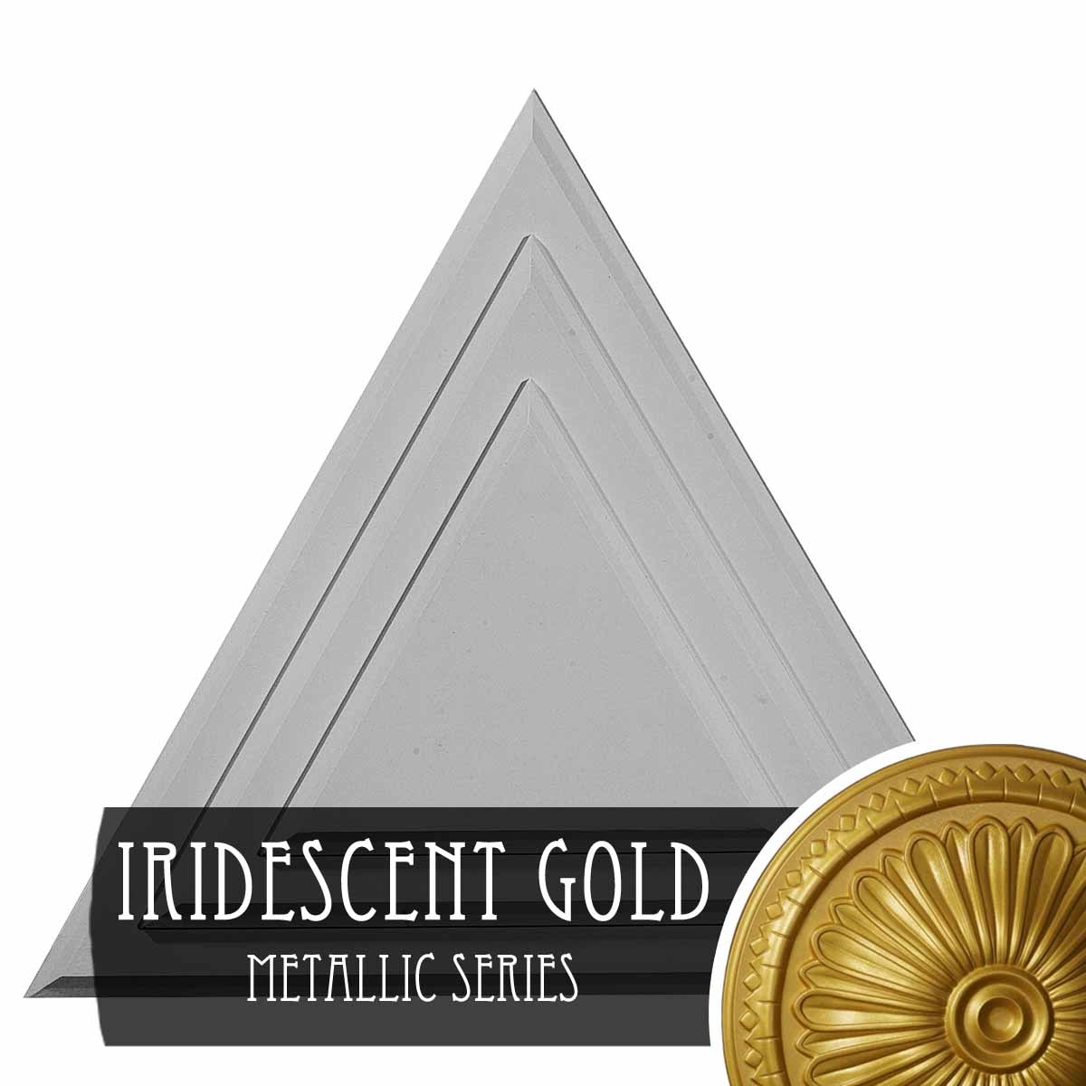 Ekena Millwork CM19TGIGS Triangle 19-in W x 16.625-in L Iridescent Gold Polyurethane Ceiling Medallion