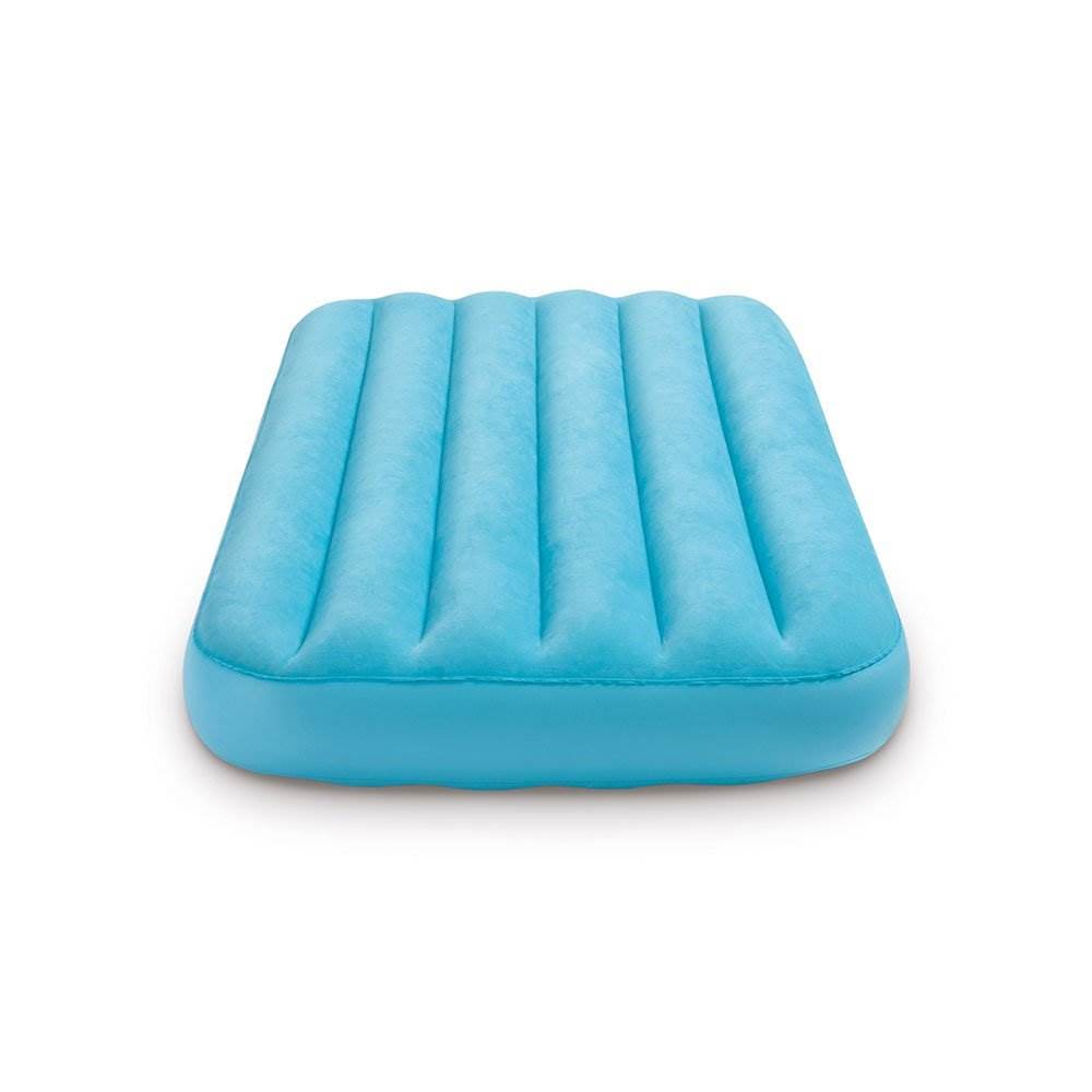 Intex Twin Size Blue Polyester Air Mattress, Single High, External Pump