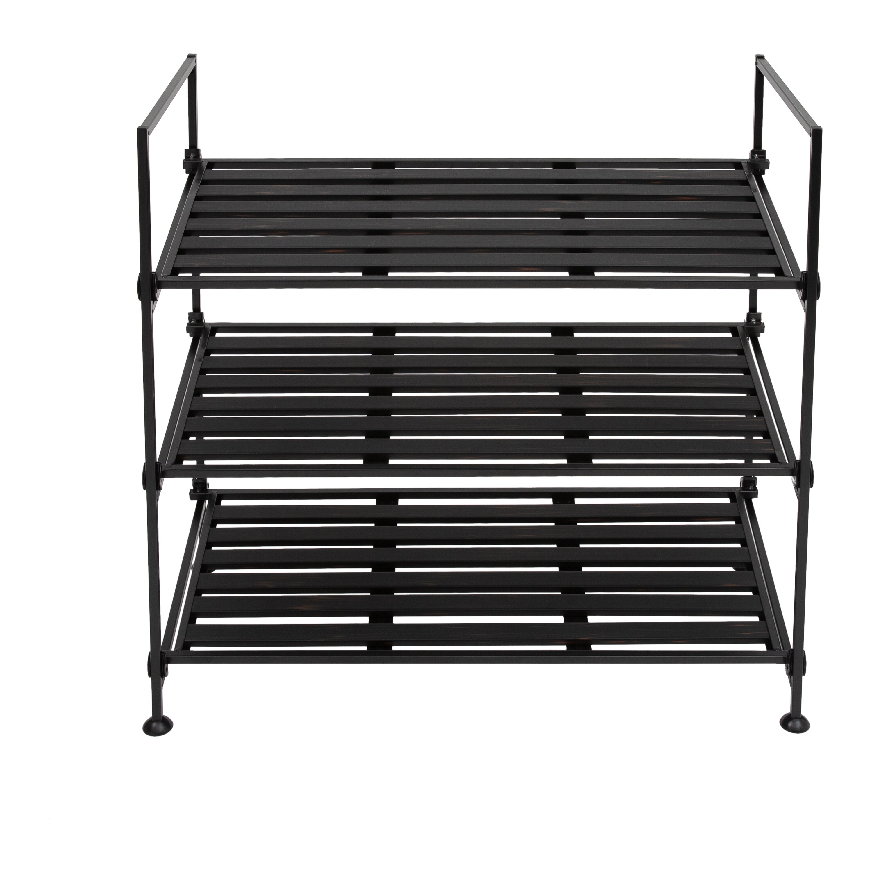 Organize It All 25.2-in H 3 Tier 9 Pair Espresso Metal Shoe Rack in the ...