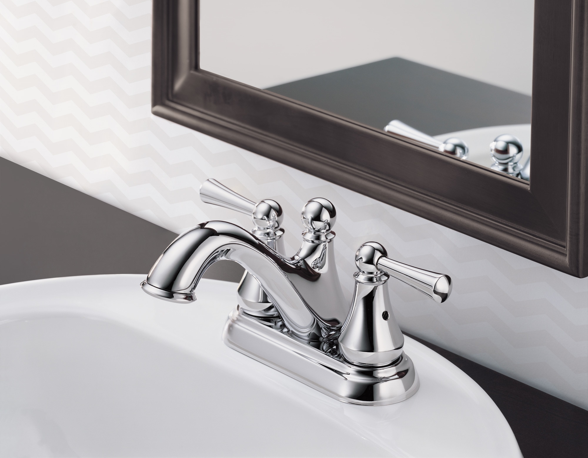 Sleek Modern 4'' Centerset Chrome Bathroom Faucet with Dual Handles