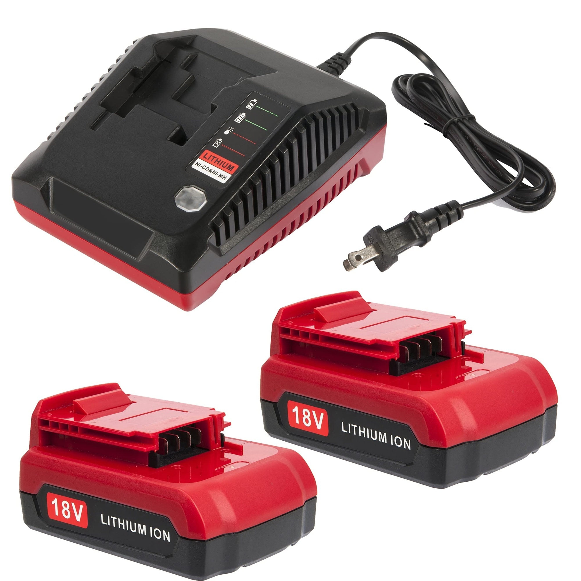 Justincity  2 pack 18 volt charger and tool power set for cordless tools compatible replacement kit
