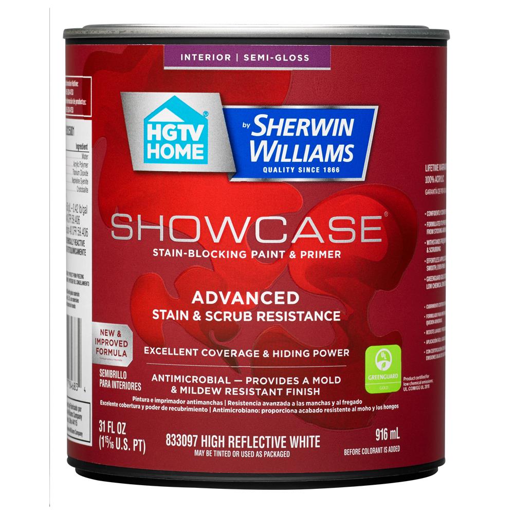 HGTV HOME by Sherwin-Williams SH2025001-14 Showcase Semi-gloss Tintable Latex Interior Paint + Primer (1-quart)