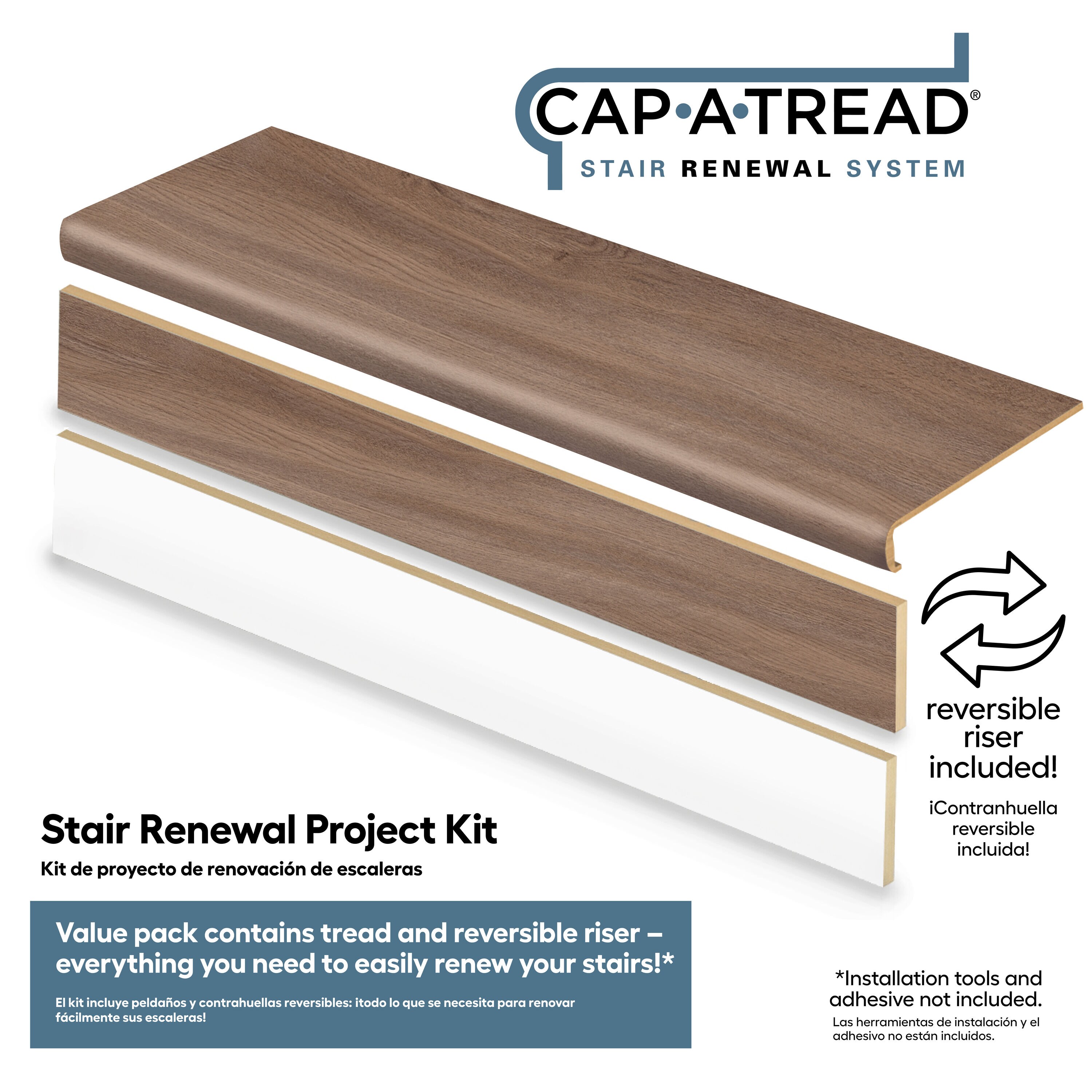 Zamma Cap A Tread Stair Renewal System 47-in x 12.125-in x 2.1875