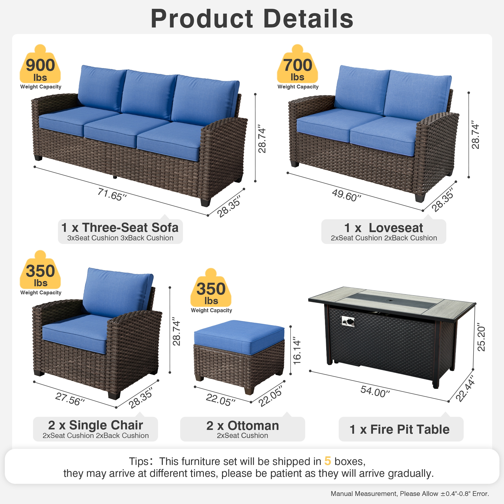 weaxty HMBCFP8503ZTPRS707 Patio-Conversation-Sets - View #7