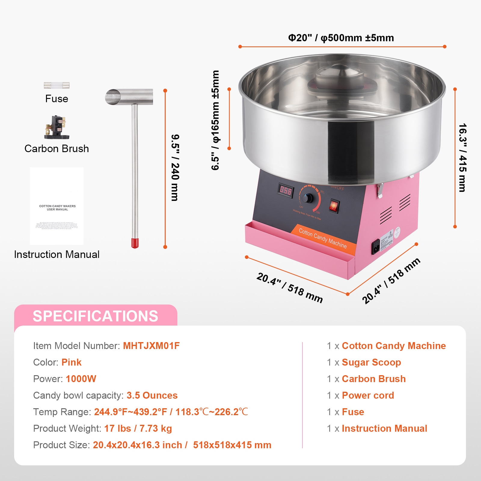 VEVOR SCTSMHTJFSWG04788V1 Cotton-Candy-Makers - View #7