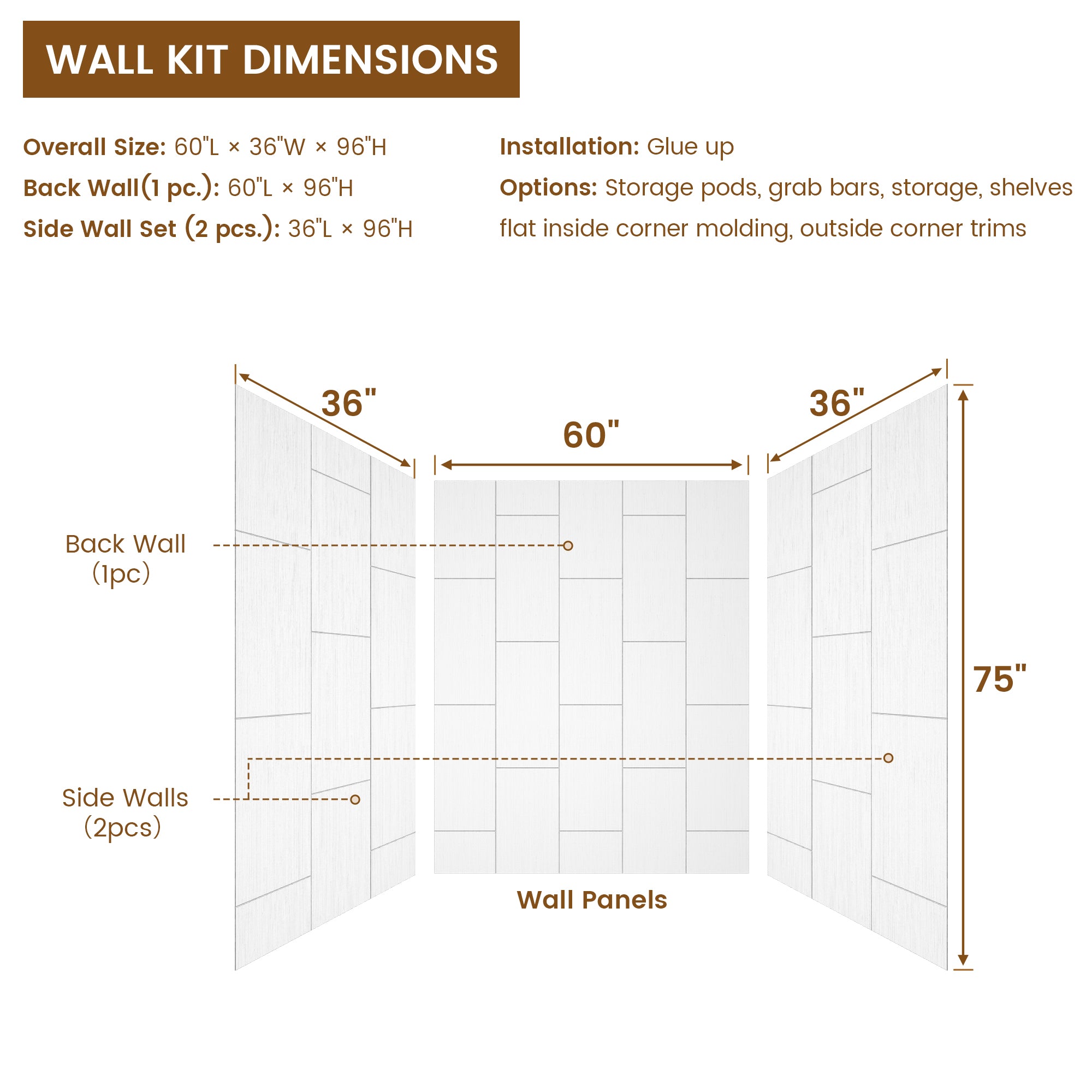 Boyel Living BLBR240026075 Shower-Wall-Surrounds - View #2