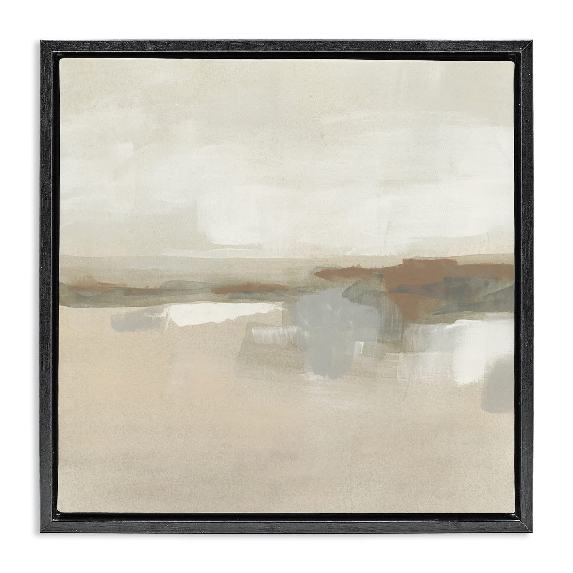 Stupell Industries BS-351-FFB-17X17 Abstract Neutral Land Black Framed Floater Canvas Wall Art By June Erica Vess 18 x 18