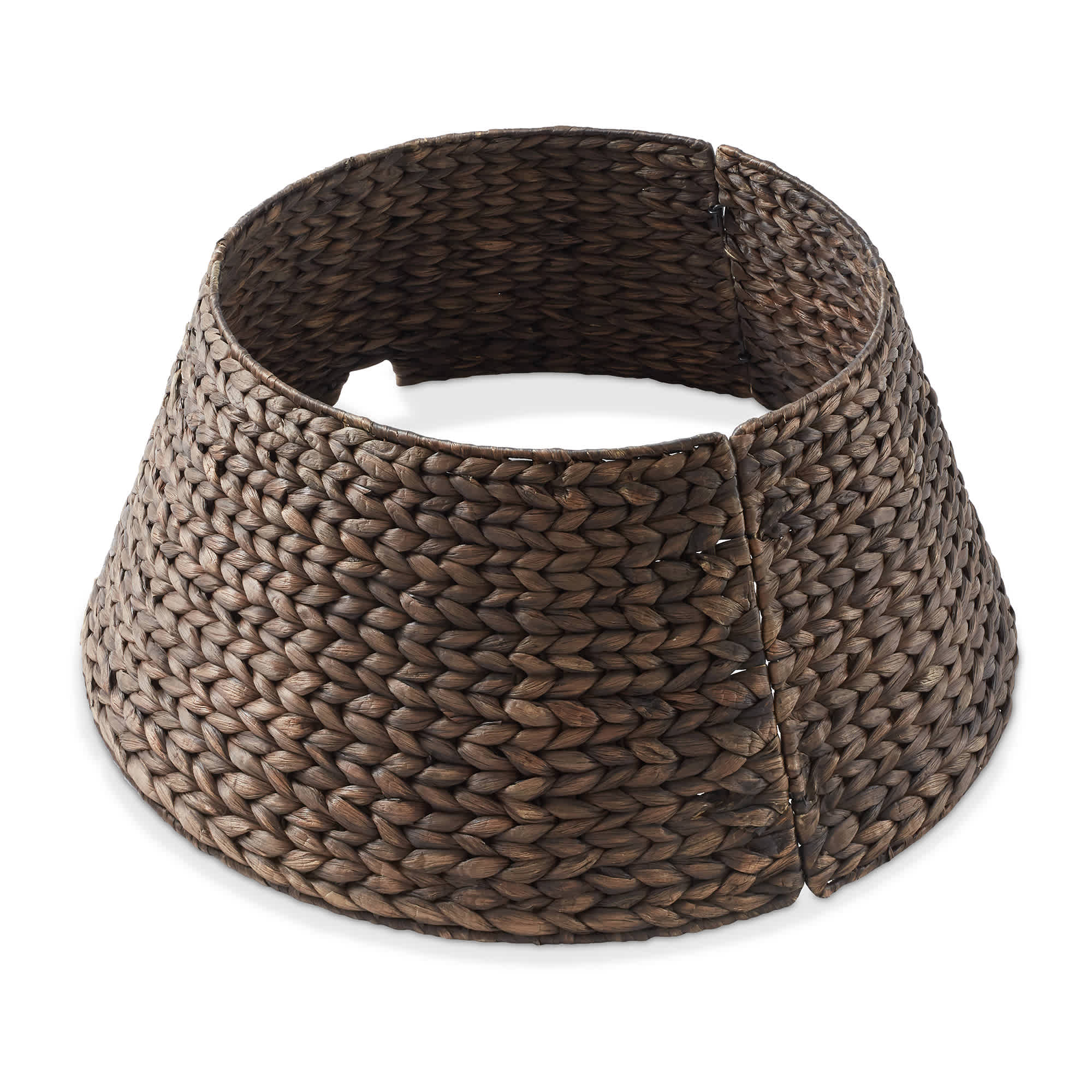 Casafield SZN-CLR-2418-BRN 24-in Water Hyacinth Christmas Tree Collar w/ Cord Cut Out - Espresso