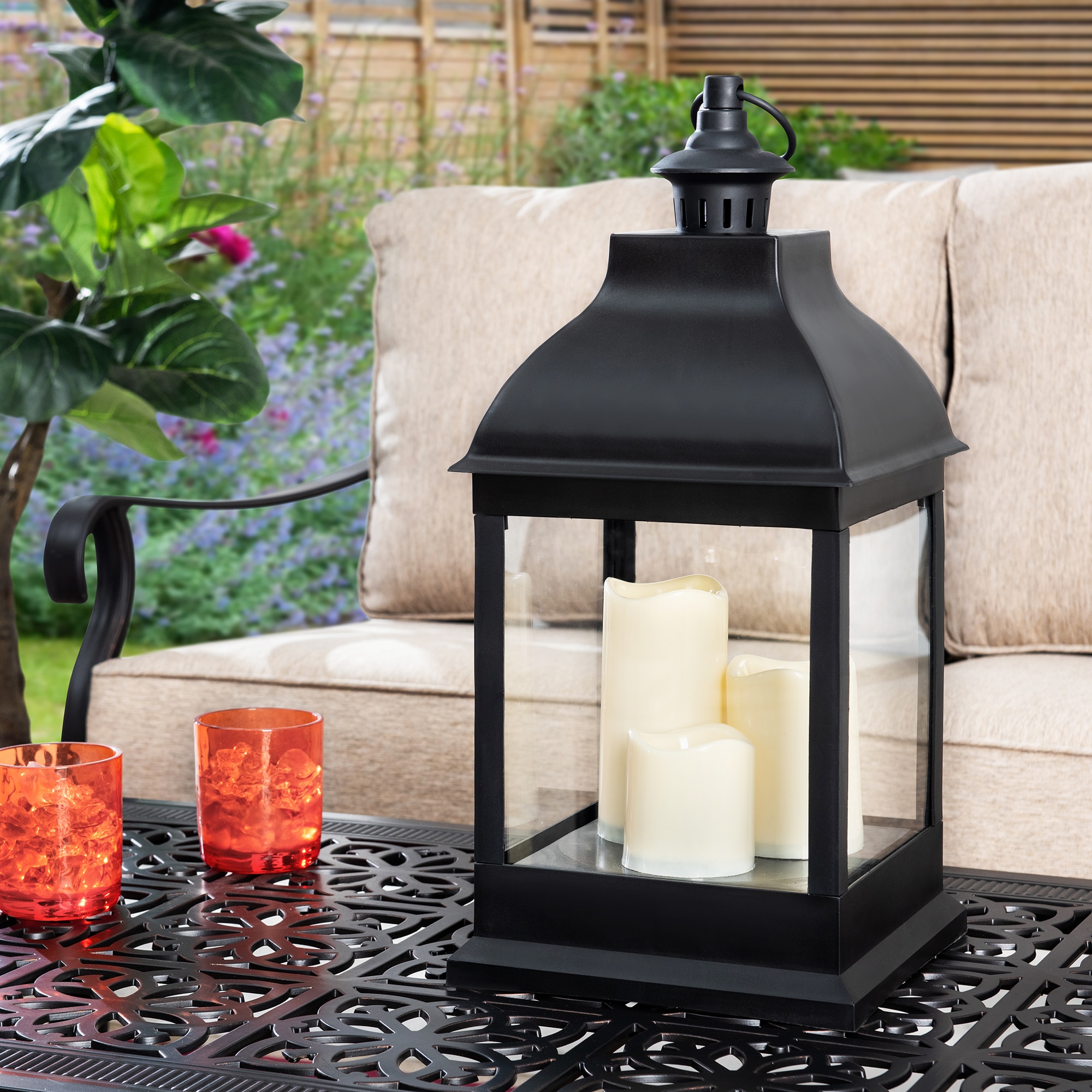 Sunjoy Black Steel Modern Decorative Object D201007407 at Lowes.com