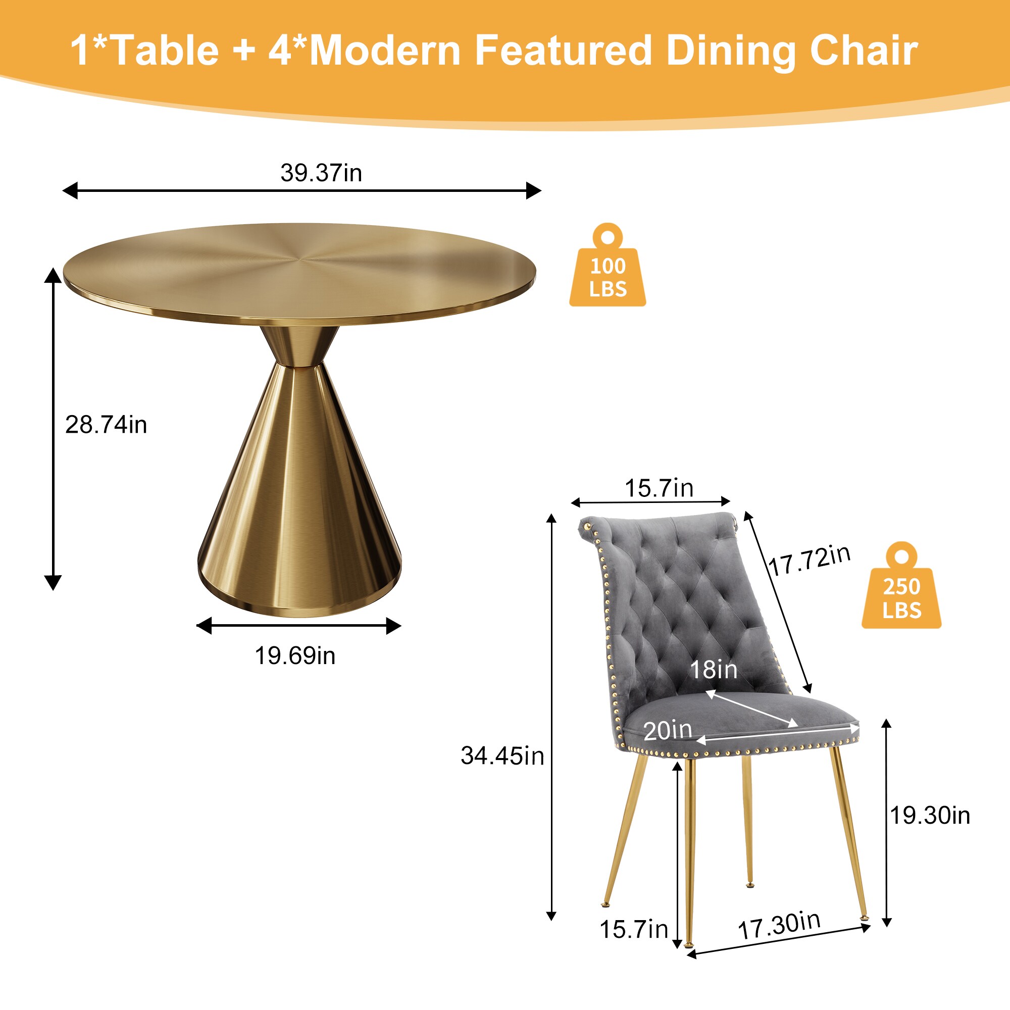 Clihome CL-RBT1-BBG703GY Dining-Sets - View #5