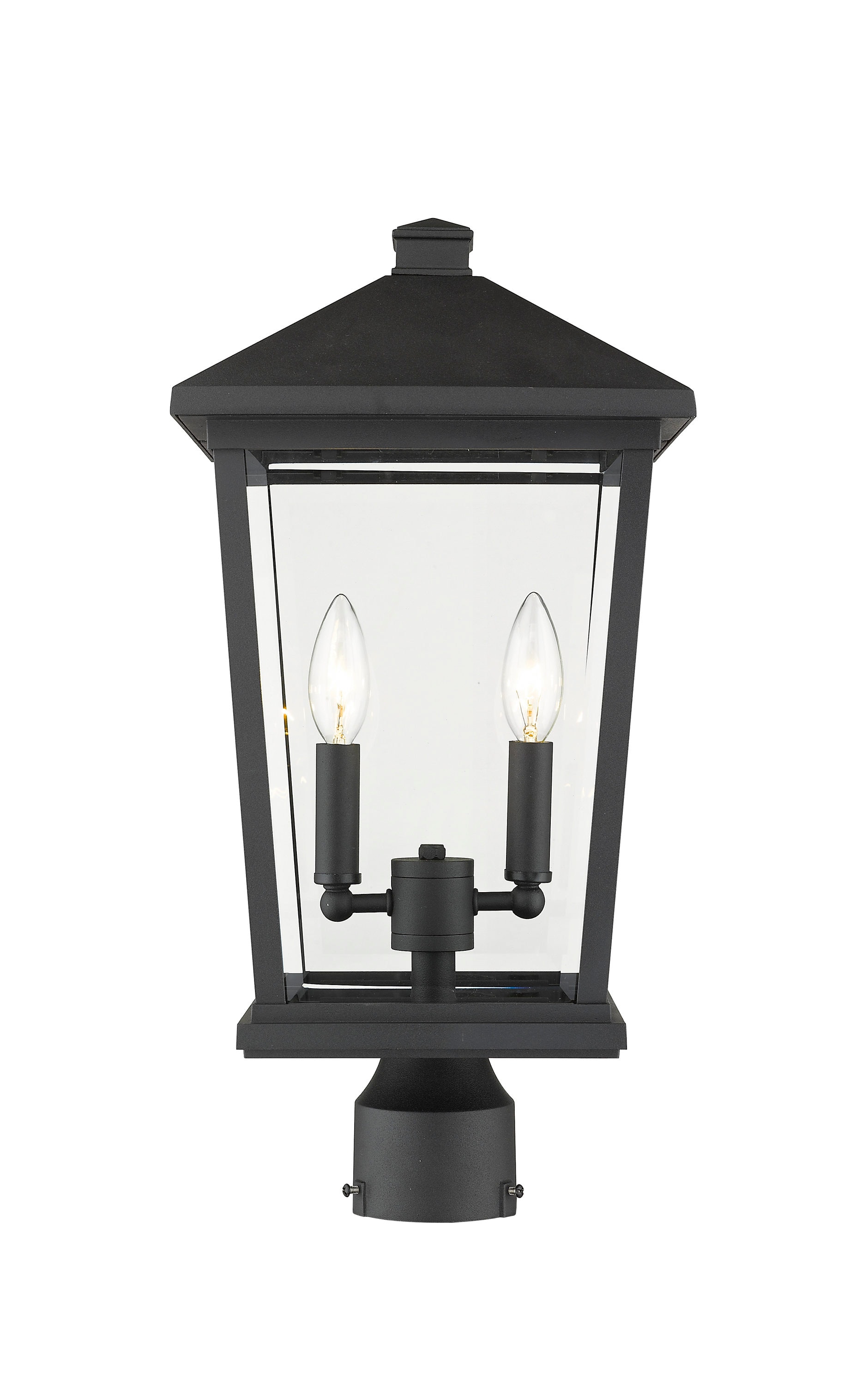 Z-Lite 568PHBR-BK Beacon 19.5-Inches Black Transitional Outdoor Light post lantern
